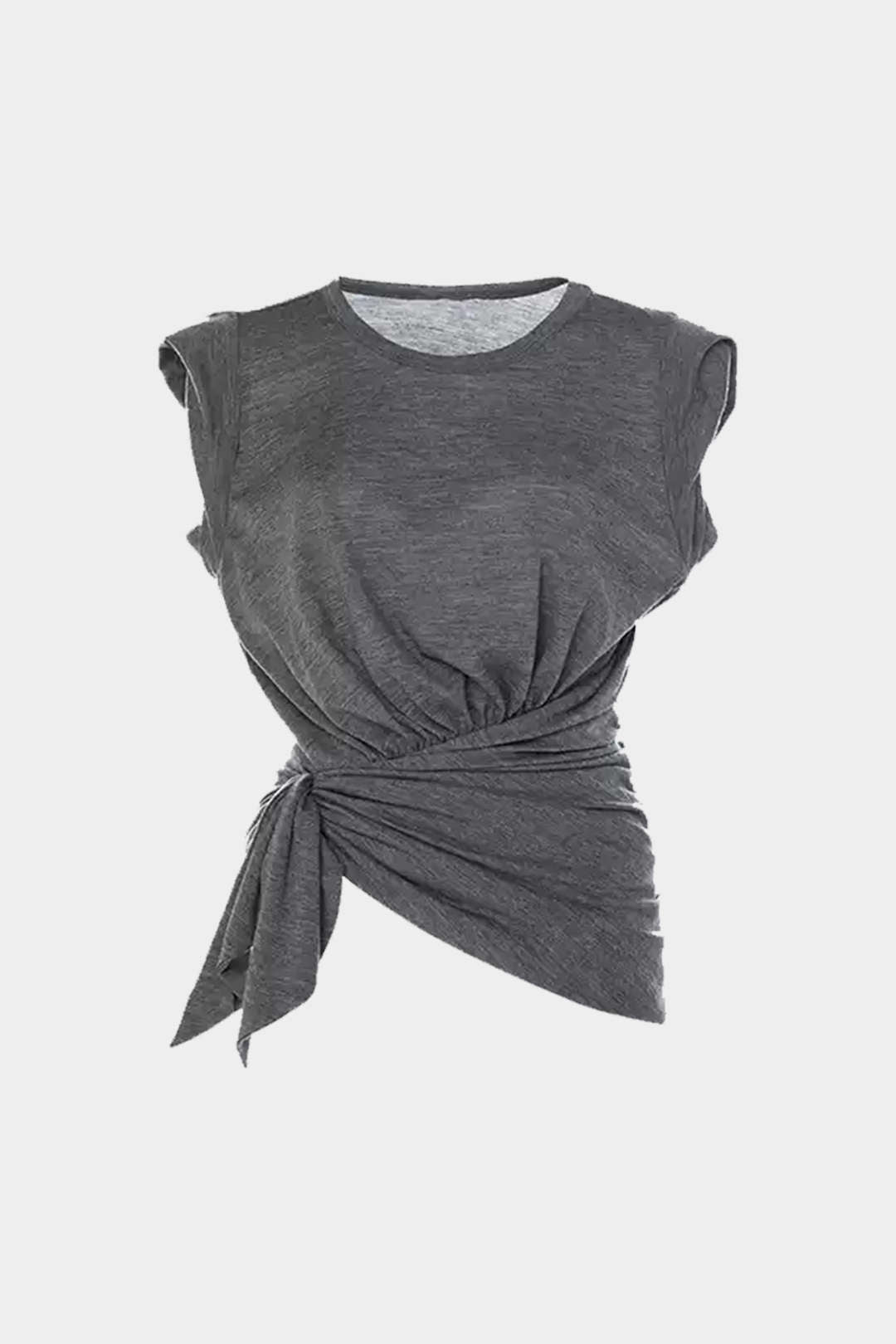 Asimetrik Bağlama Detaylı Ruch Tişört