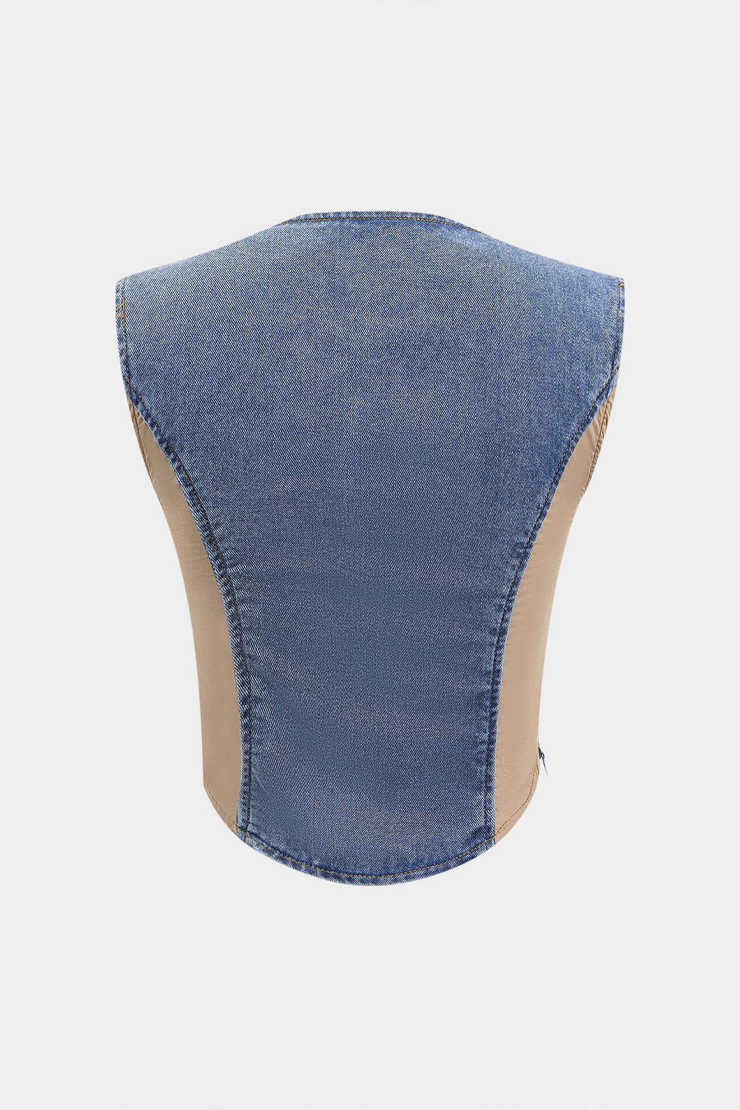 Denim Bustier Patchwork Üst
