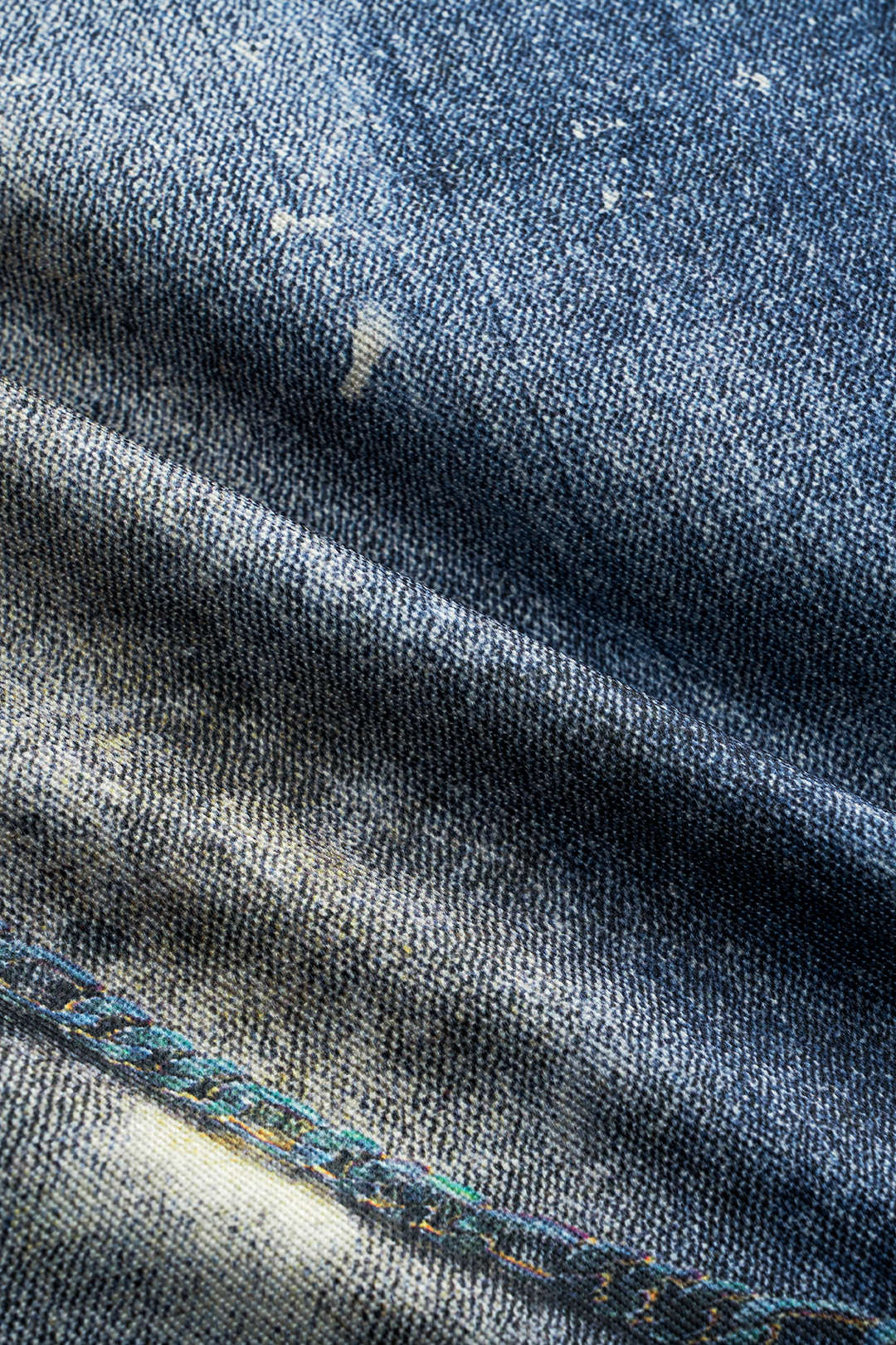 Renk Bloklu Düğmeli Geniş Paça Pantolon