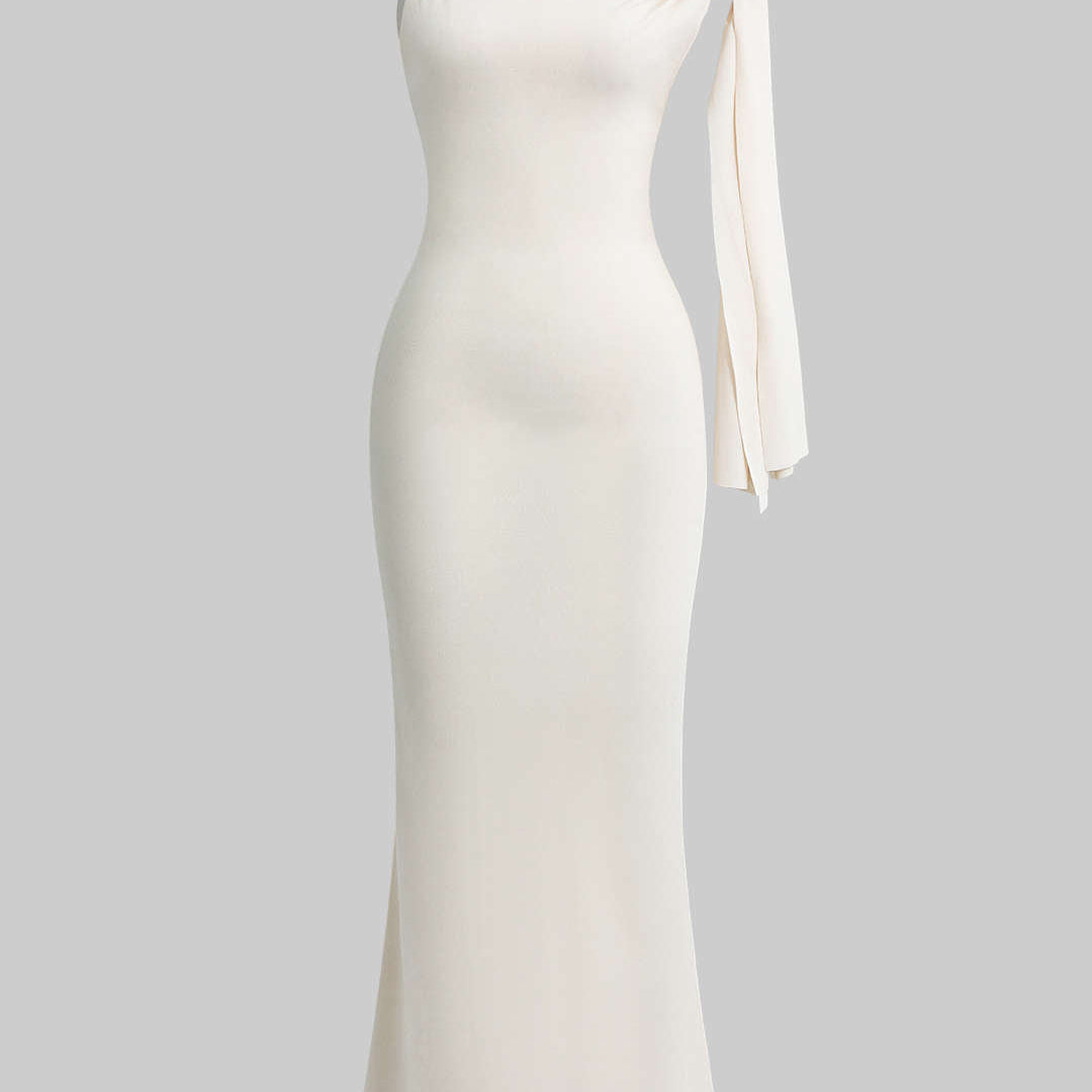 Asimetrik Dönüş Düğüm Mermaids Maxi Elbise