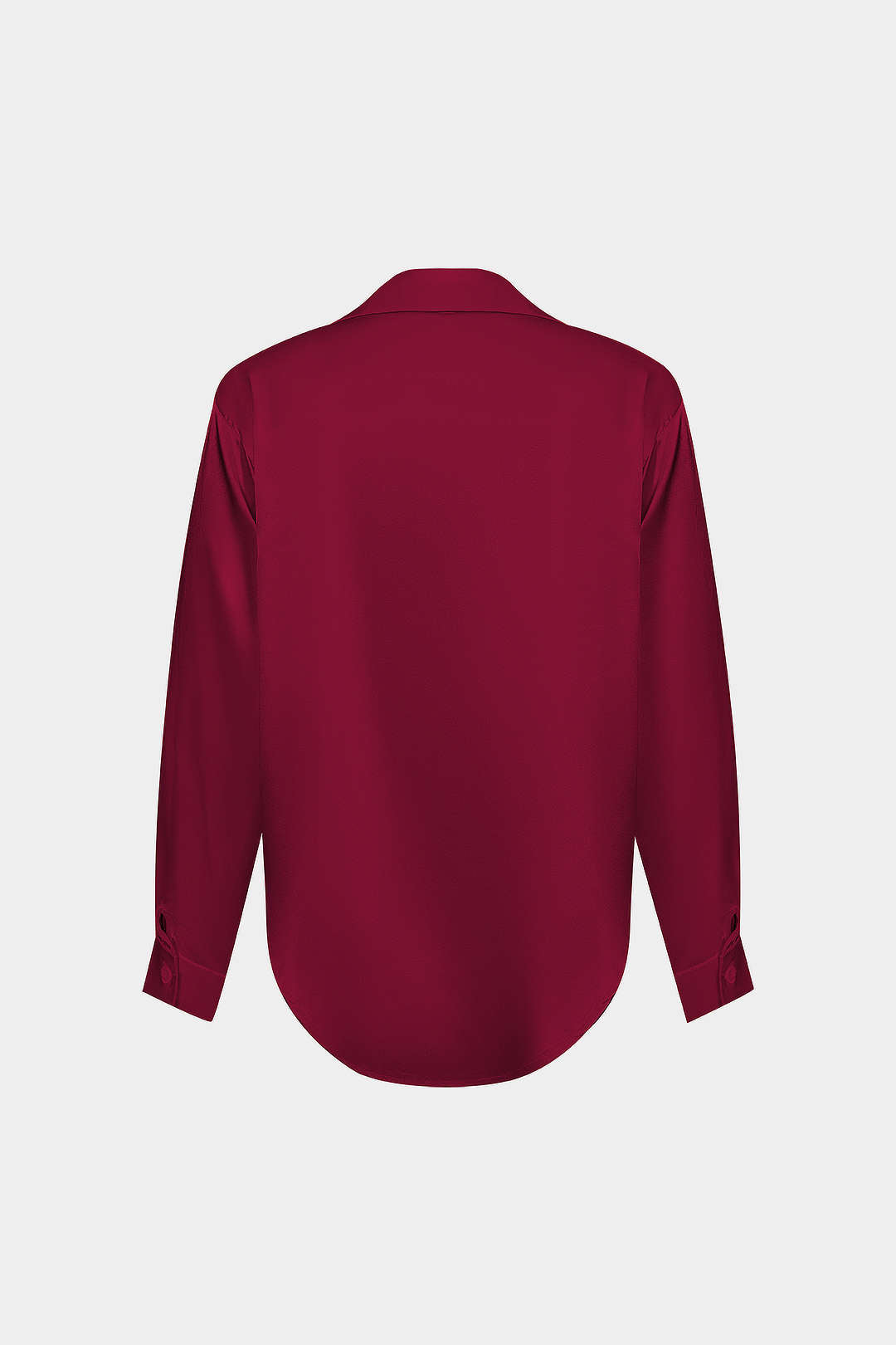 Basic Düz Saten Uzun Kollu Gömlek