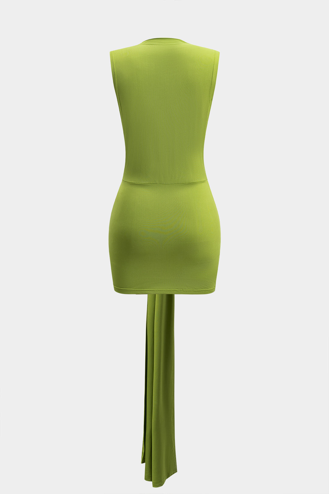 Metal Dekor Fırfırlı Kolsuz Mini Elbise