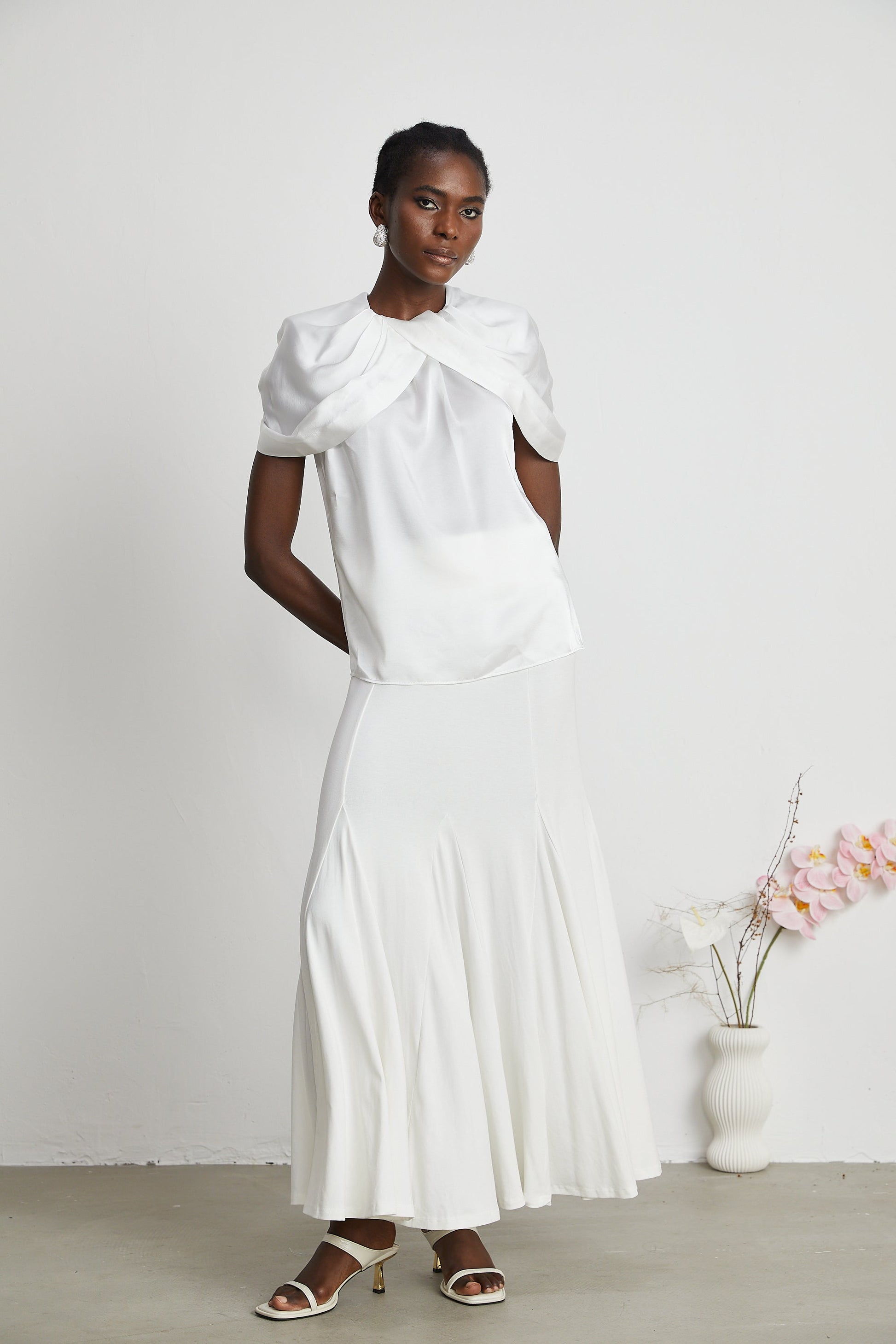 Antibes Yüksek Bel Pilili Etek