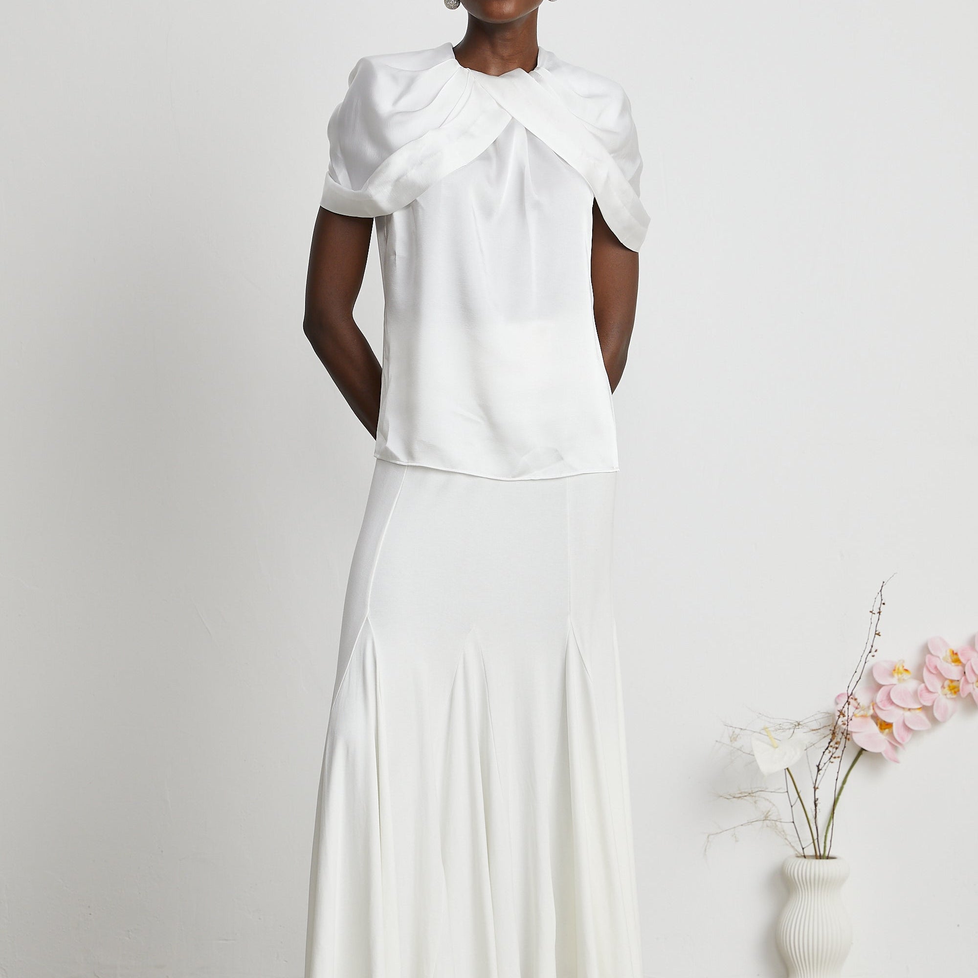 Antibes Yüksek Bel Pilili Etek