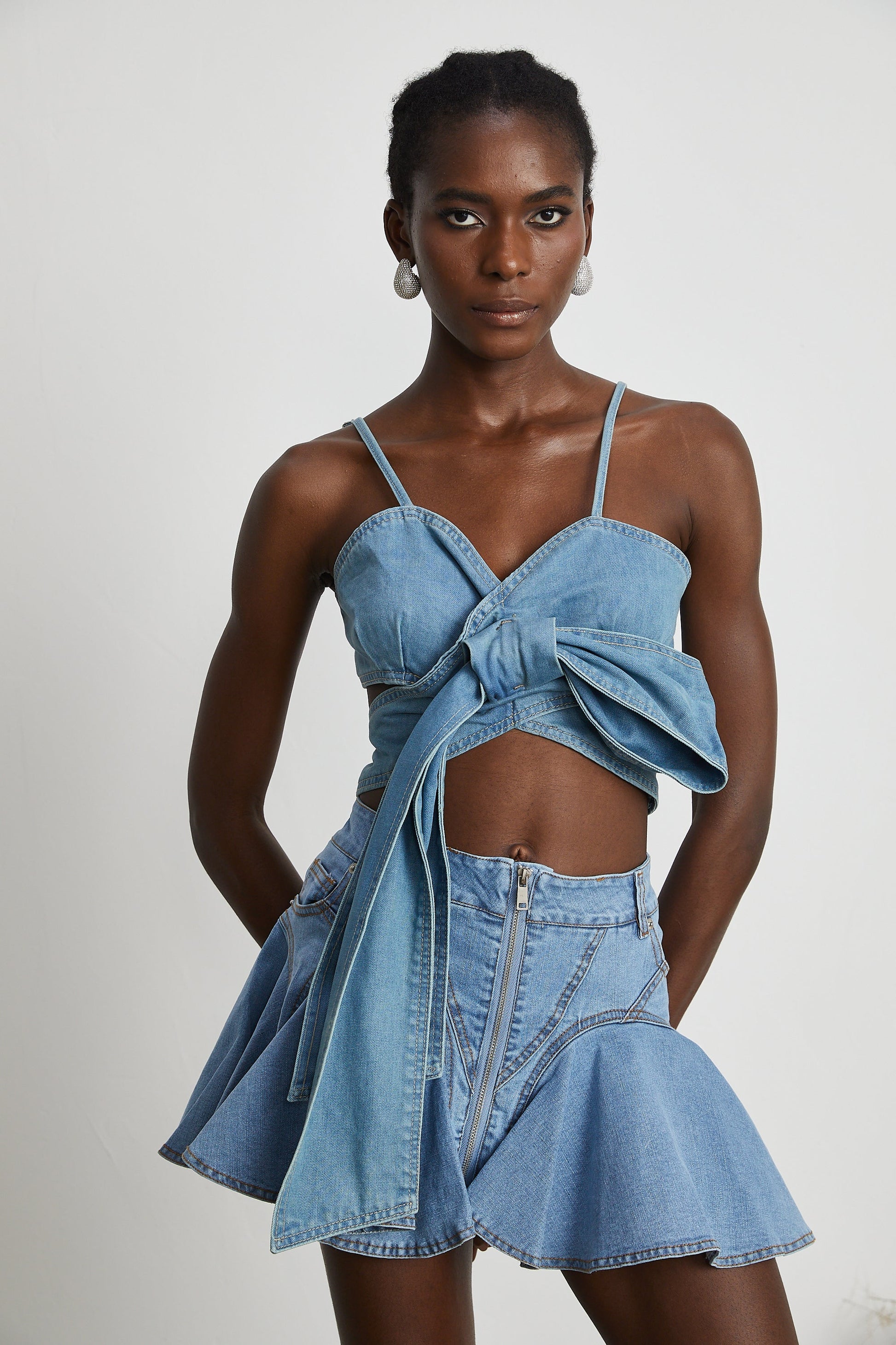 Capucine Denim Etek Kısmı Farbalalı Etek