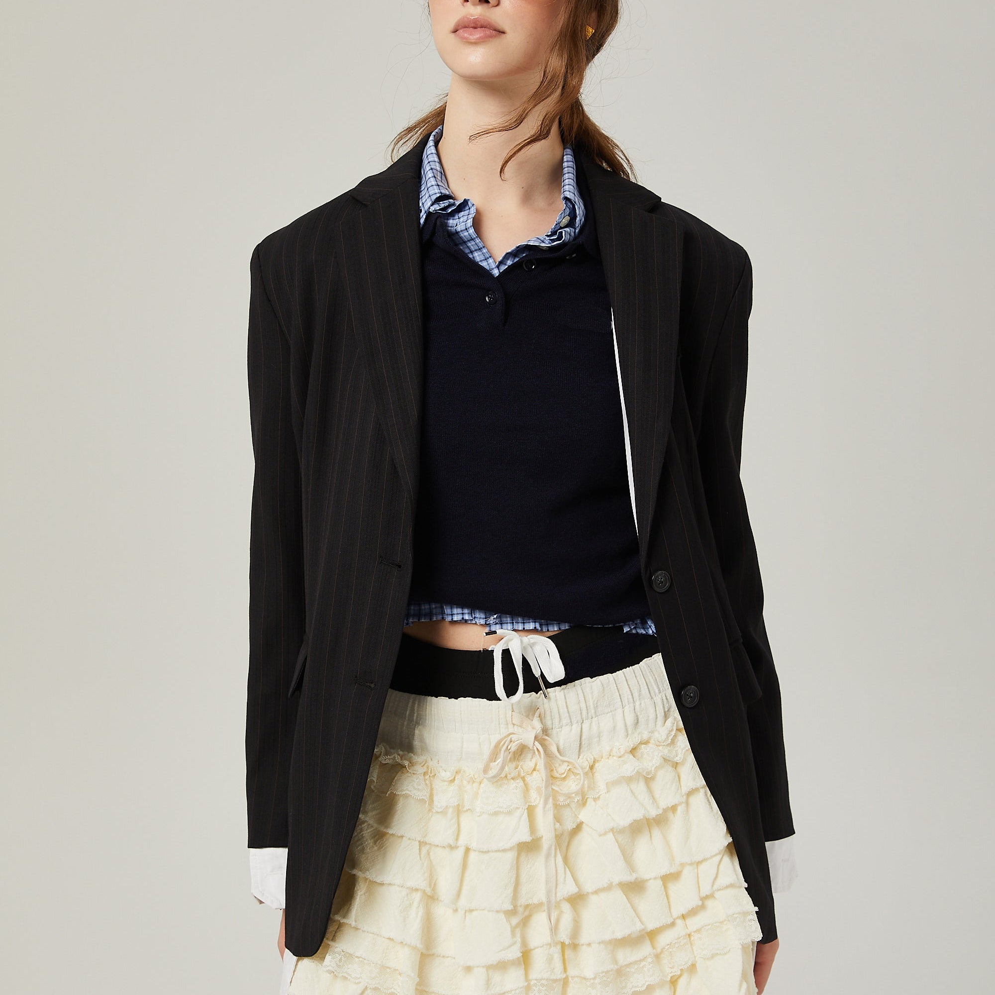 Angélique Dantel Şeritli Katmanlı Etek