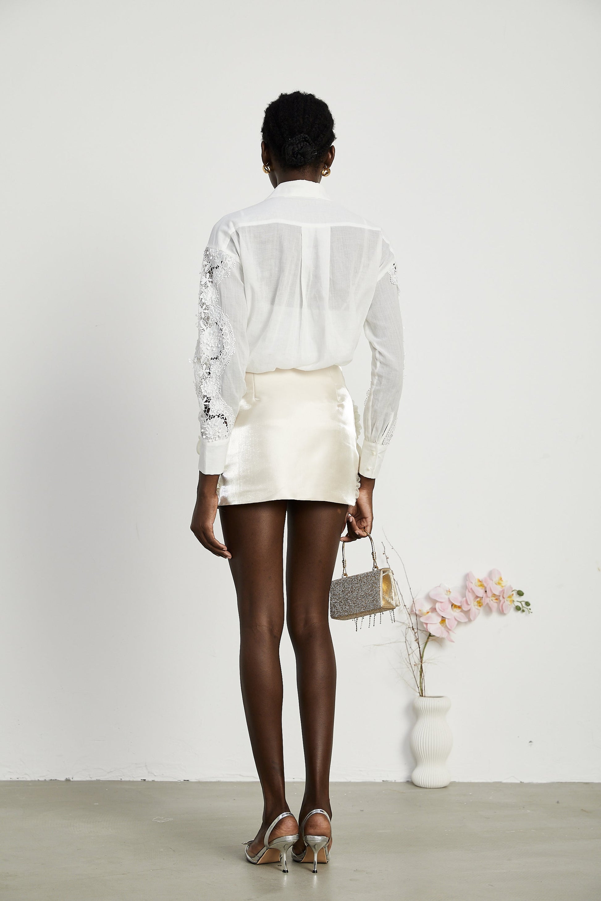 Axelle Suni Çiçek İşlemeli Etek