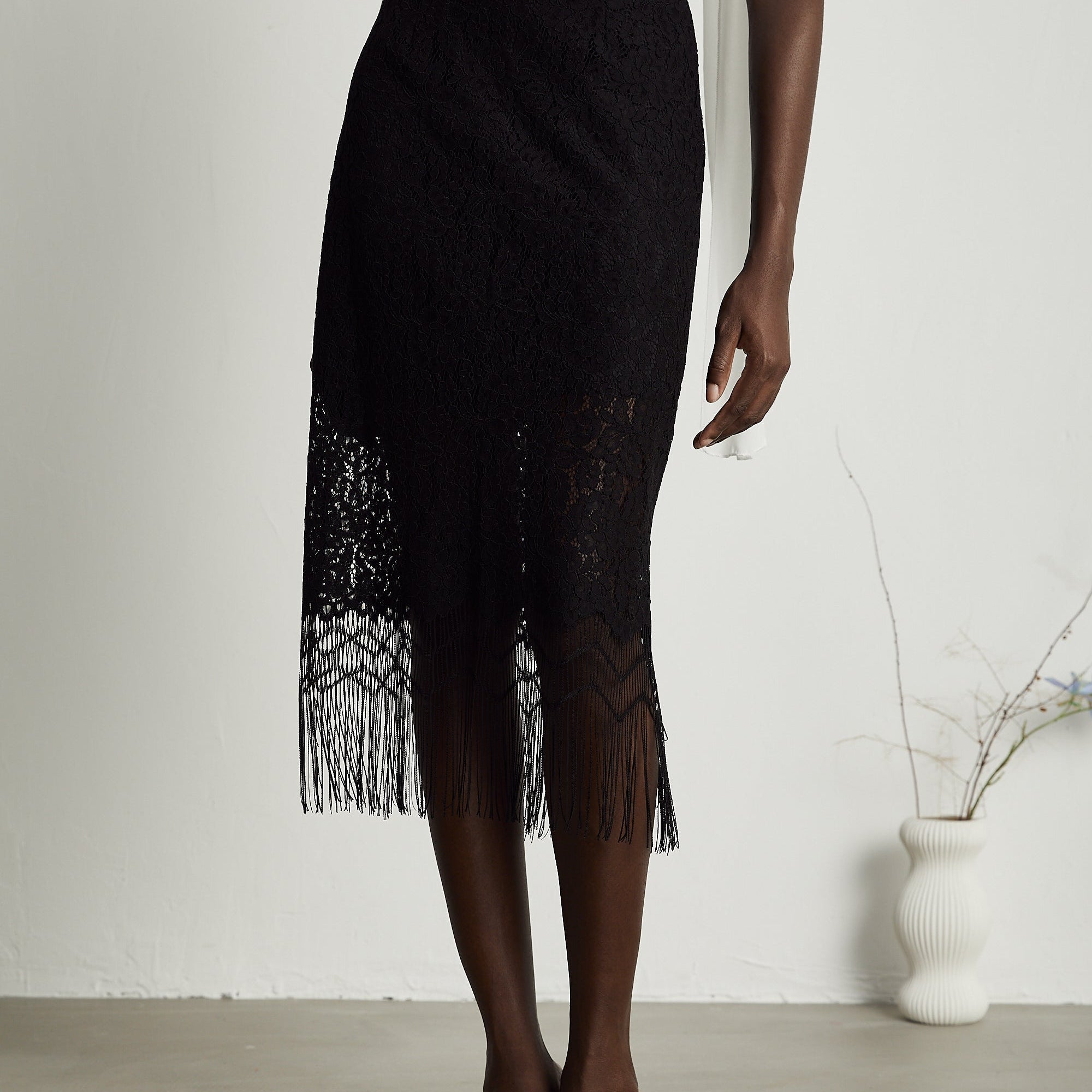 Adèle Dantel İşlemeli Püsküllü Etek