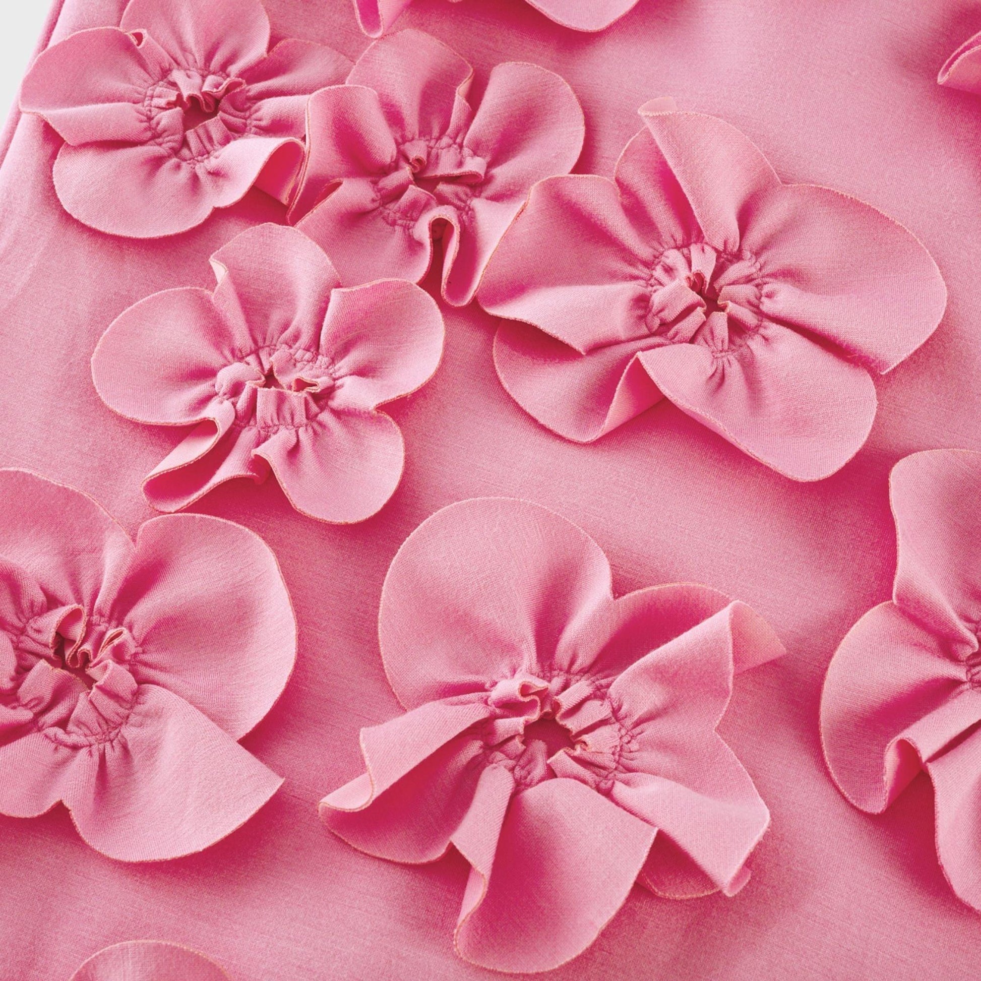 Olyssa Blossom Symphony Çiçek Detaylı Pembe Maxi Elbise