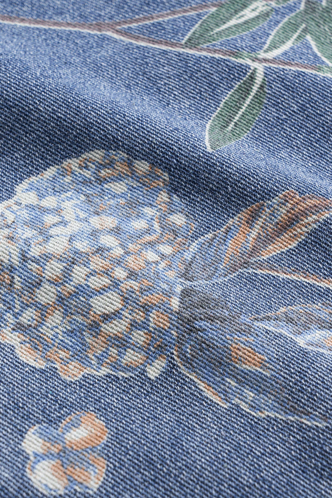 Retro Çiçek Desenli Denim Düğmeli Cepli Geniş Paça Kot Pantolon