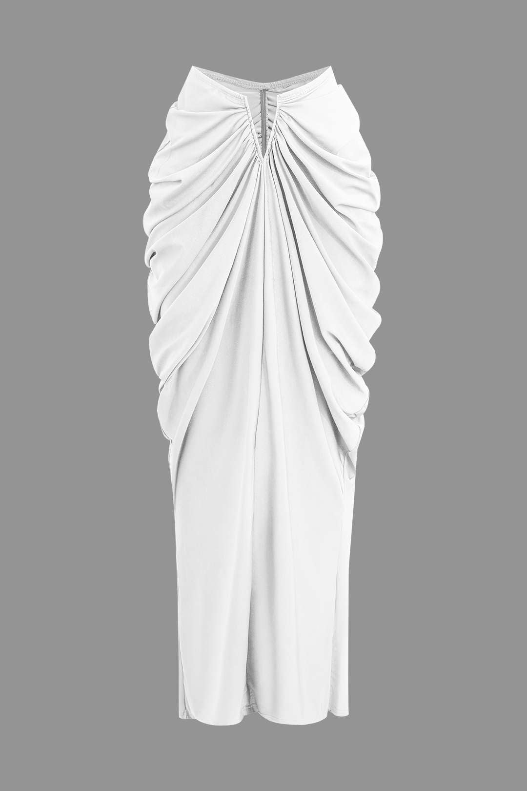 V Yaka Gömlek Ve V Şekilli Bel Kesimli Maxi Etek Seti