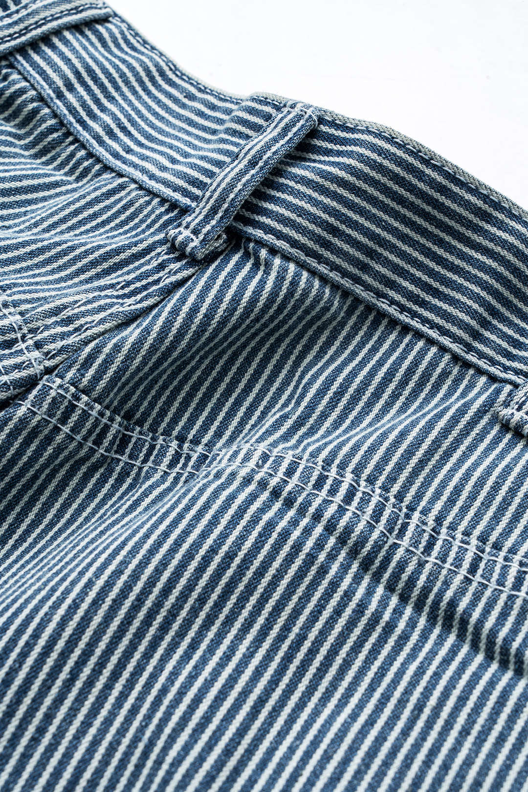 Harf Nakışlı Denim Çizgili Düğme Cep Geniş Paça Fıçı Kot Pantolon