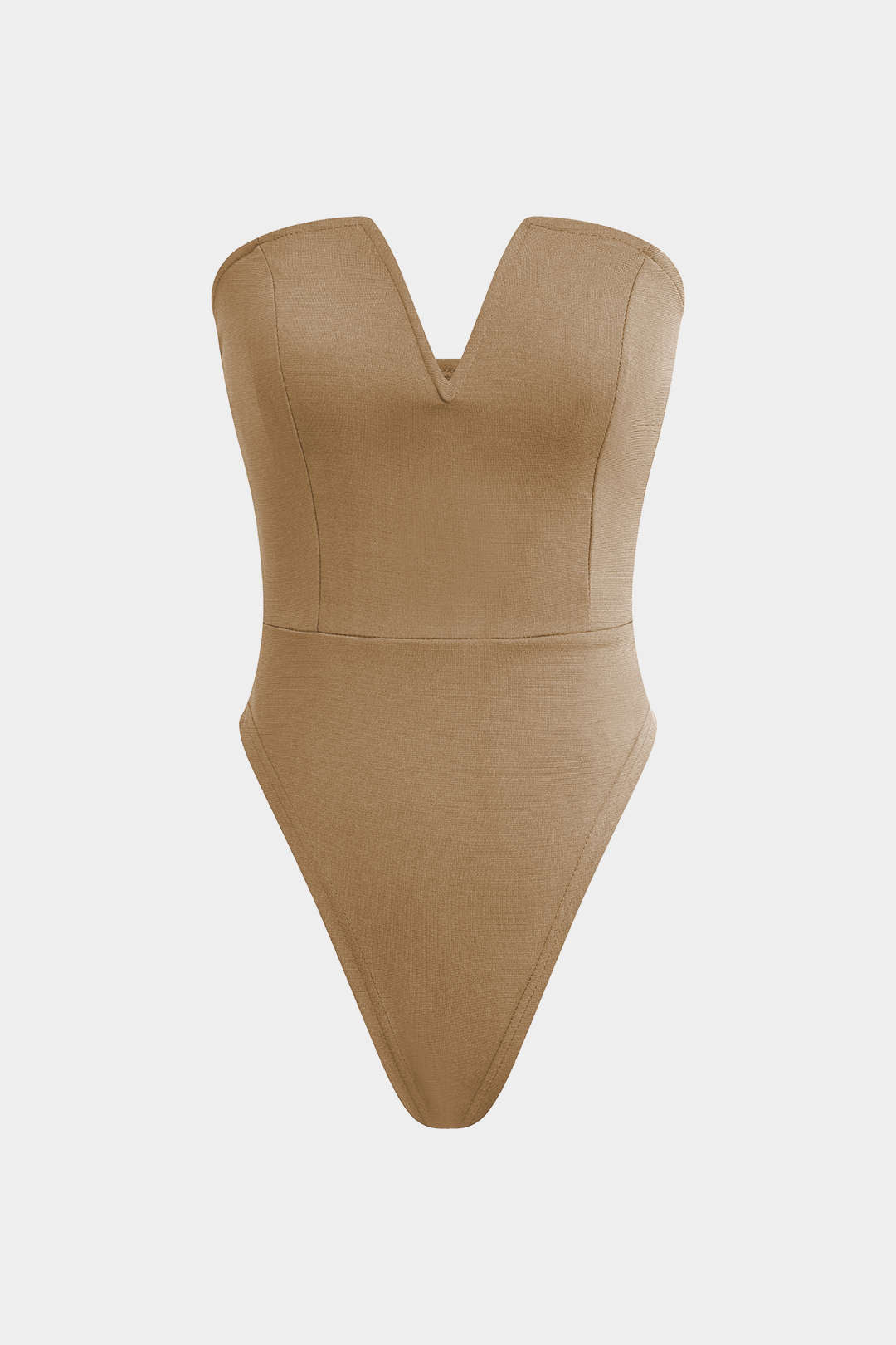 Basic V Yaka Straplez Bodysuit