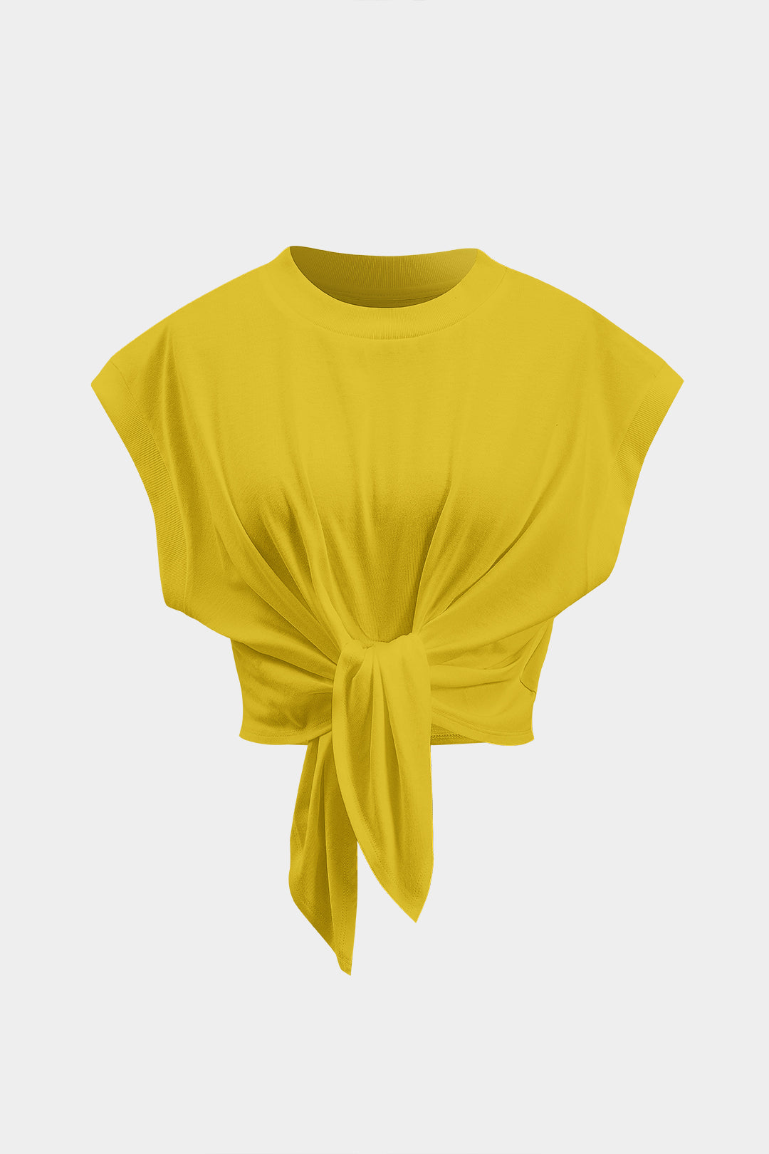 Kabarık Bağlama Detaylı T-Shirt