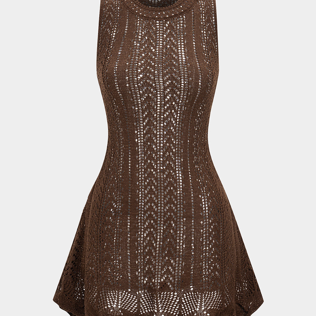 Örgü Deliğe Sahip Kolsuz Elbise