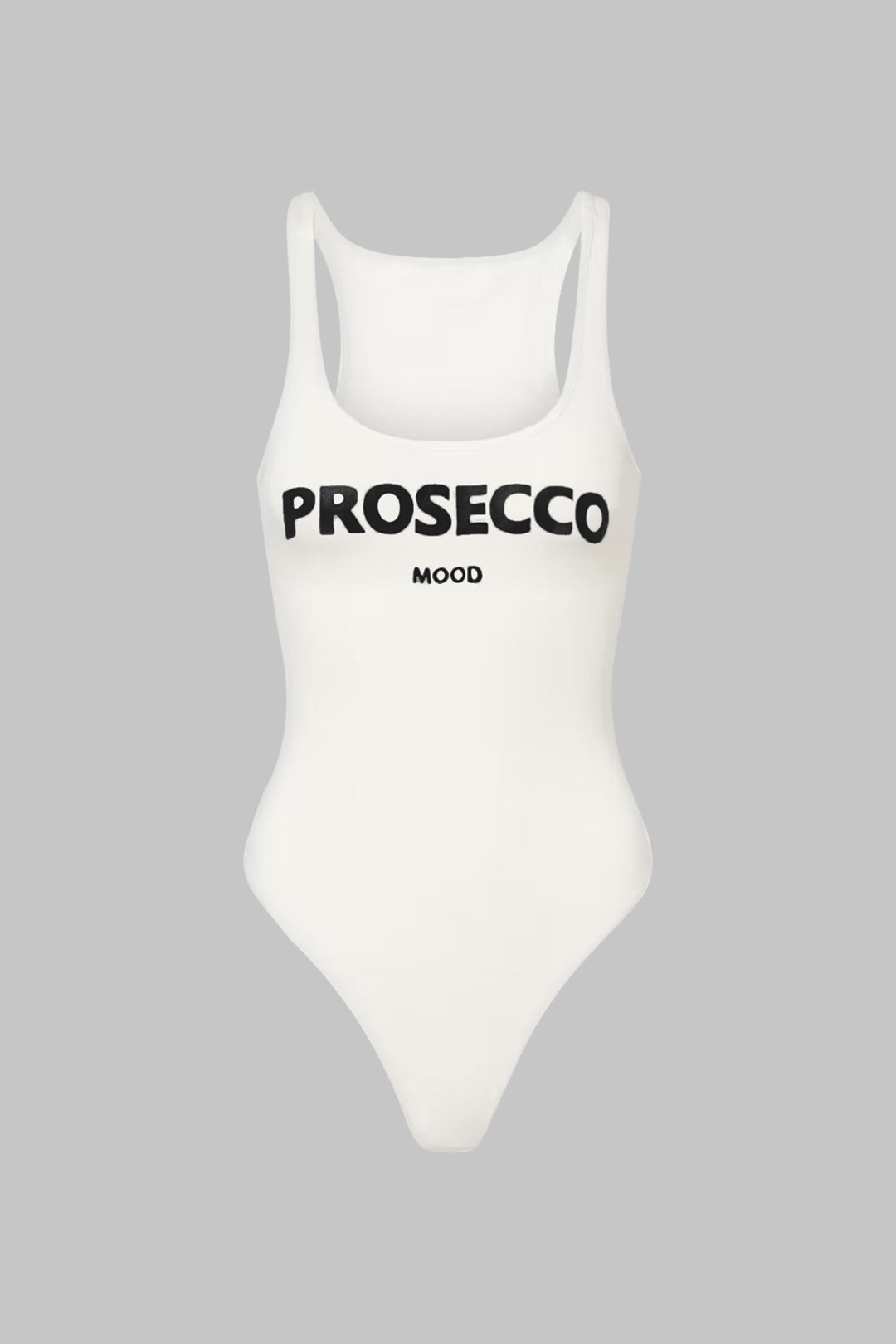 Harf Baskılı Kolsuz Düşük Bel Bodysuit