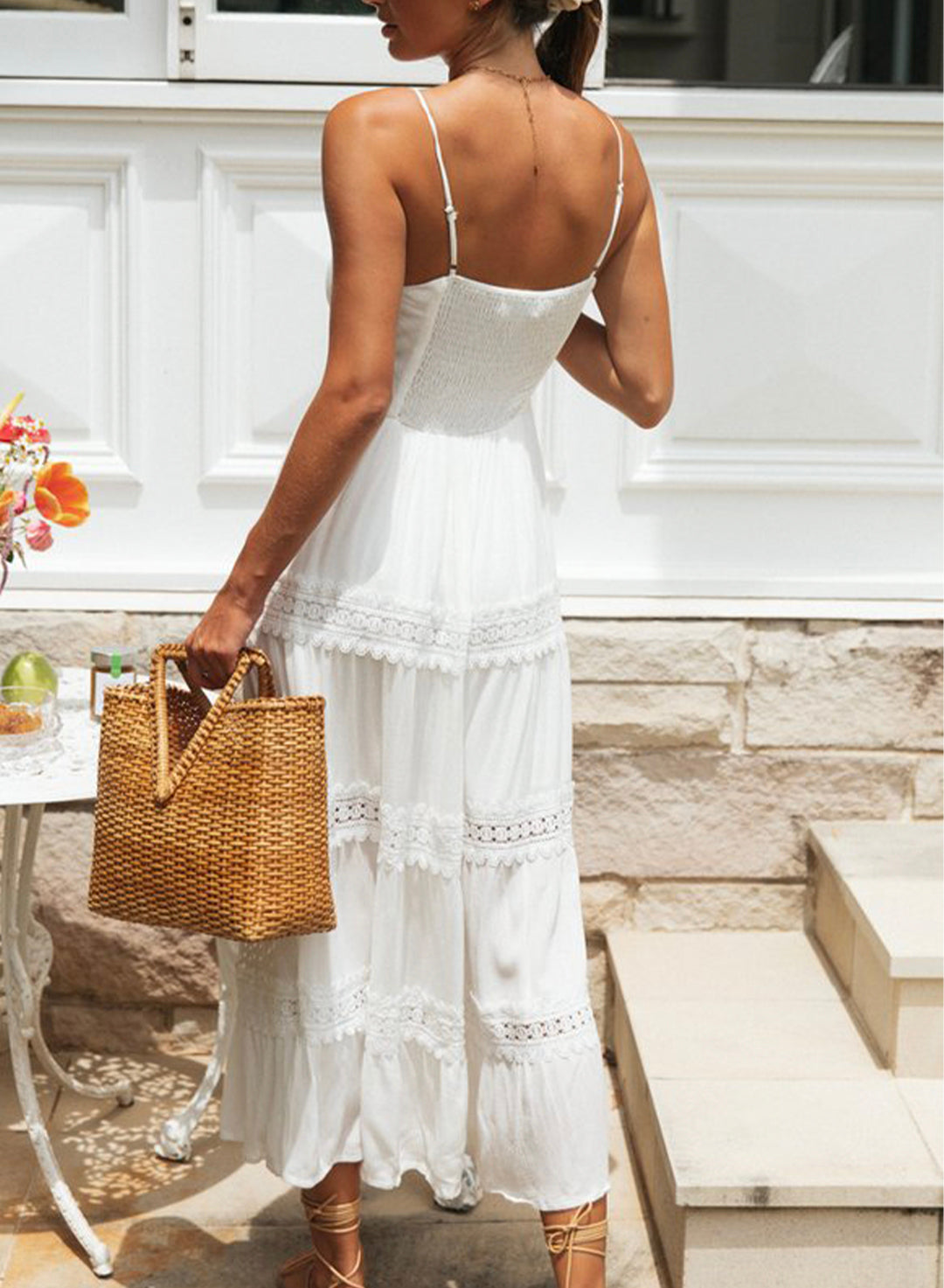 Olyssa Dantel Detaylı Askılı Elbise