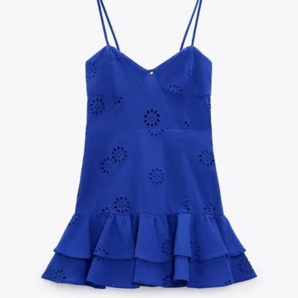 Olyssa Azure Elegance Kuşgözlü Mini Elbise