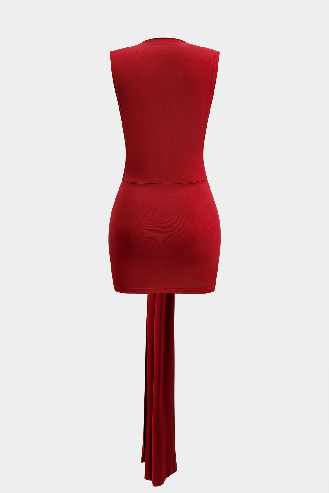 Metal Dekor Fırfırlı Kolsuz Mini Elbise