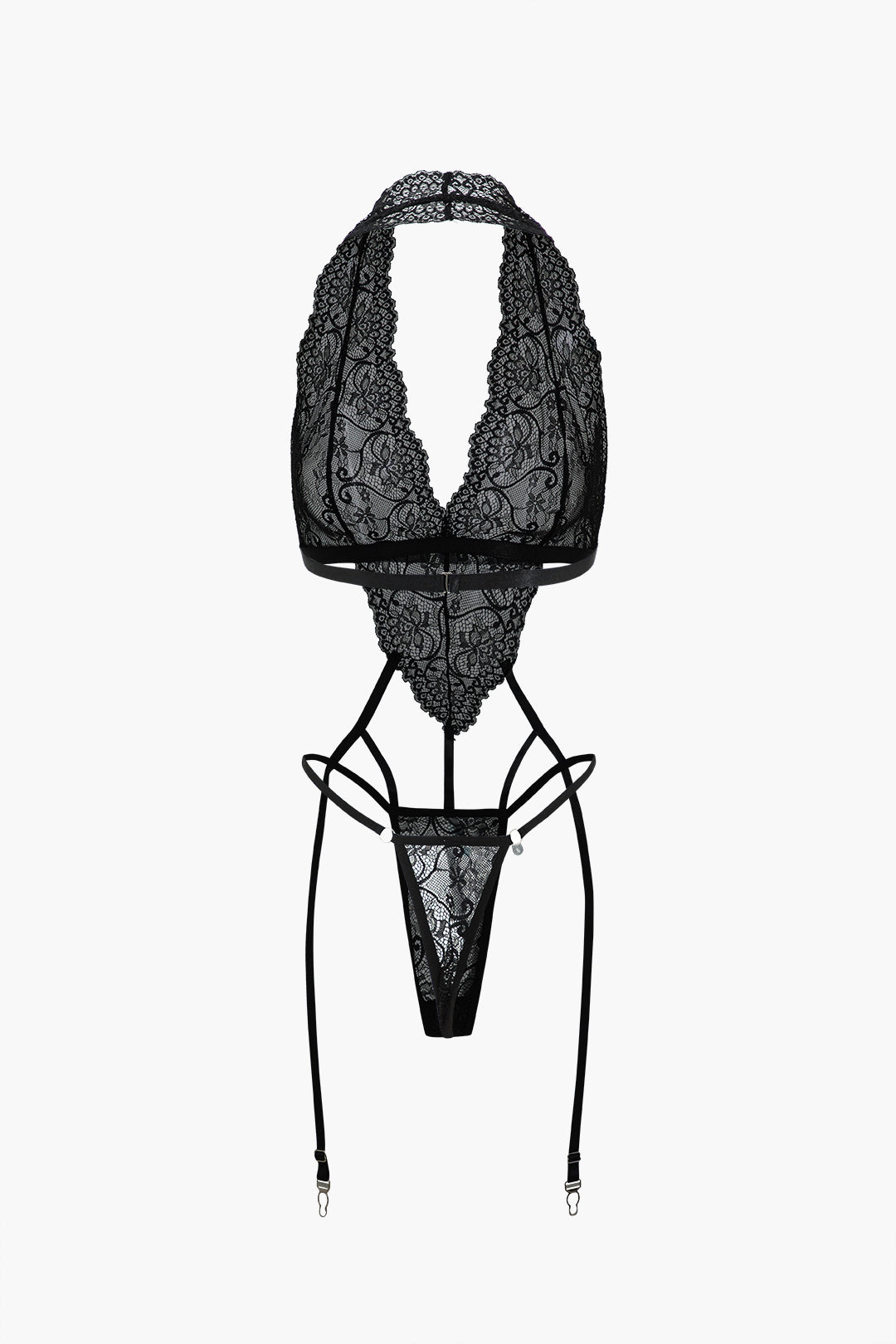 Düz Dantel Kesik Detaylı Jartiyer Takımı