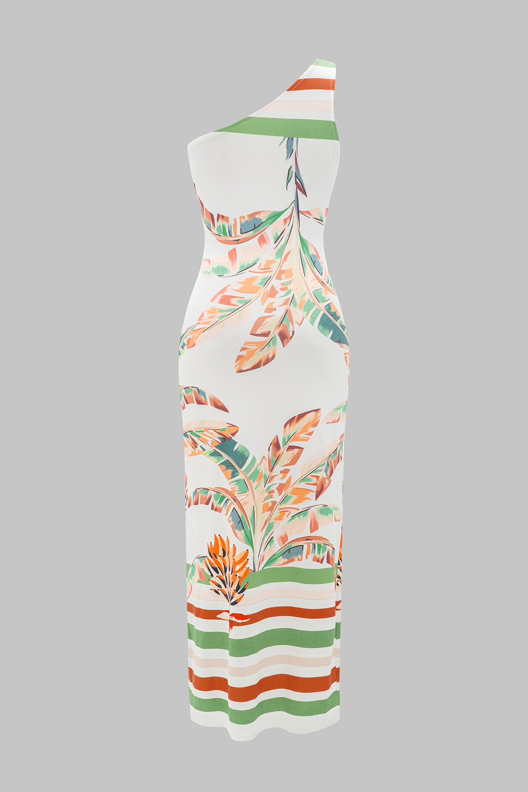 Çiçek Desenli Kesik Omuzlu Kolsuz Yırtmaçlı Midi Elbise