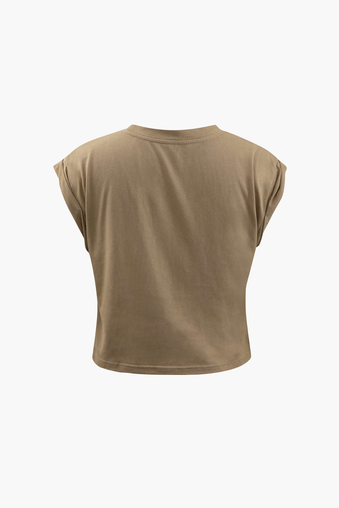 Çiçek Desenli Kenar Düğümlü Kısa Kol T-Shirt