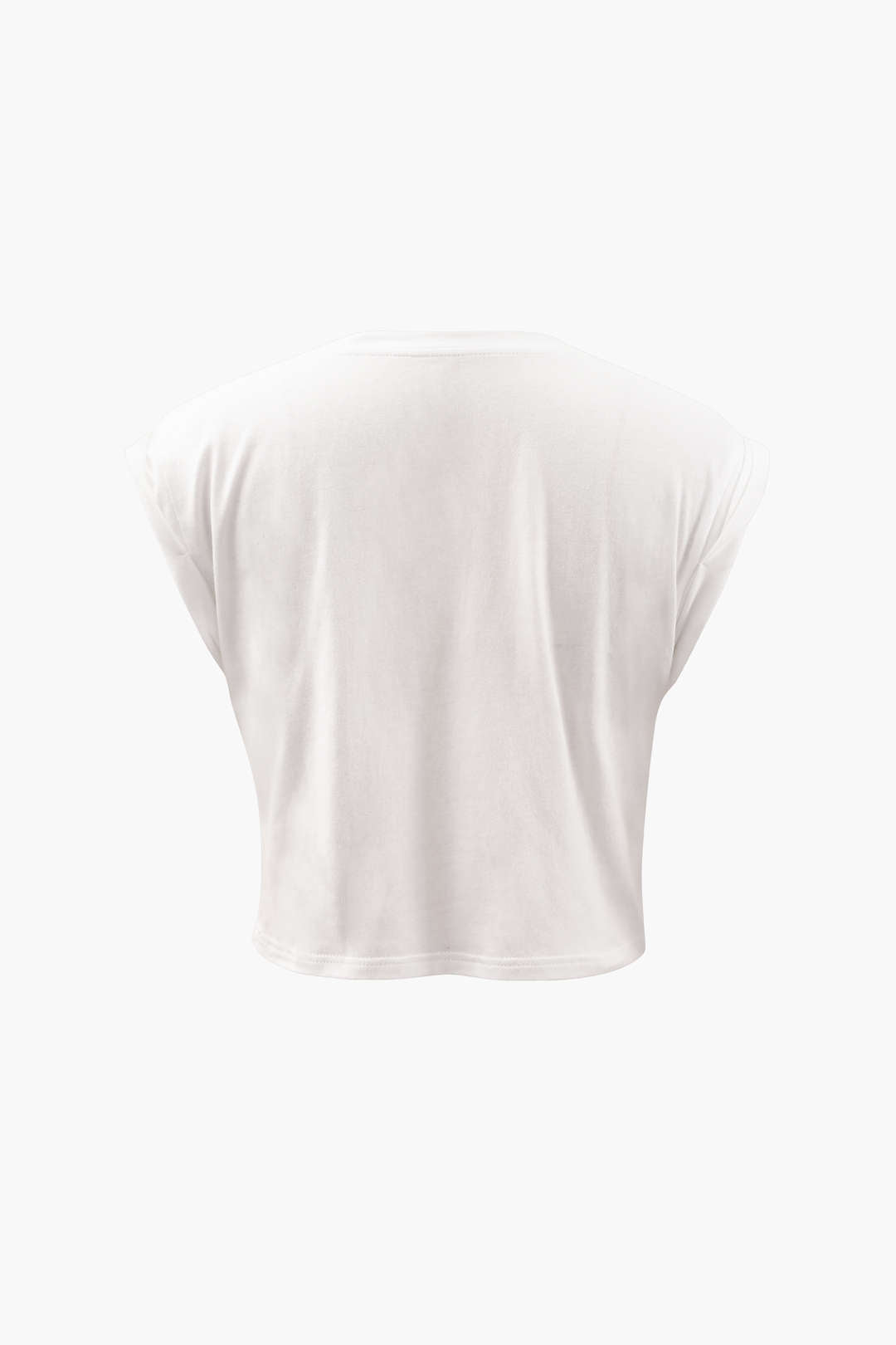 Çiçek Desenli Kenar Düğümlü Kısa Kol T-Shirt