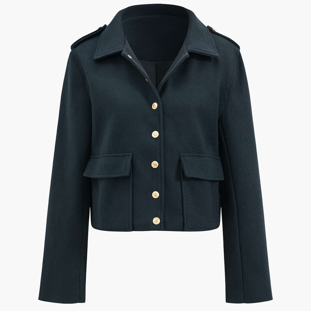 Button Pocket Long Sleeve Ceket