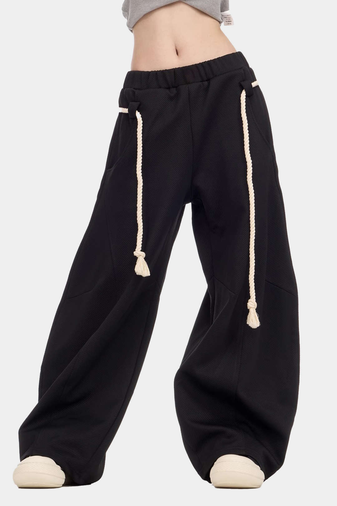 İpli Geniş Paça Pantolon