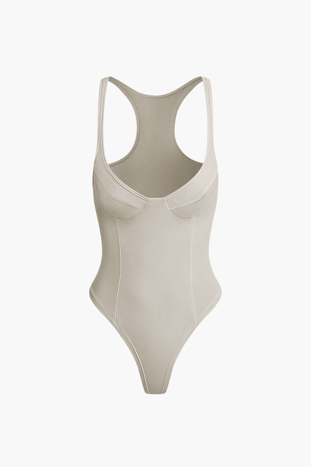 Basic Düz Derin V Yaka Bustier Bodysuit