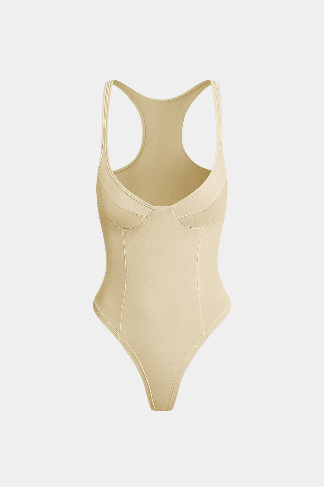 Basic Düz Derin V Yaka Bustier Bodysuit