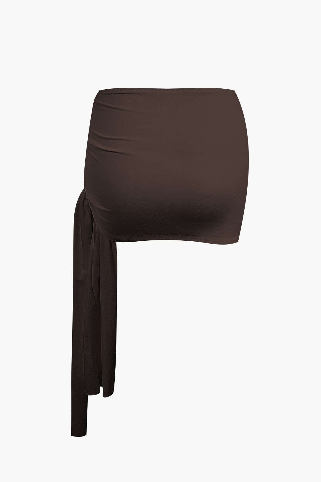 Basic Asimetrik Yırtmaçlı Crop Top Ve Bağlamalı Mini Etek Seti