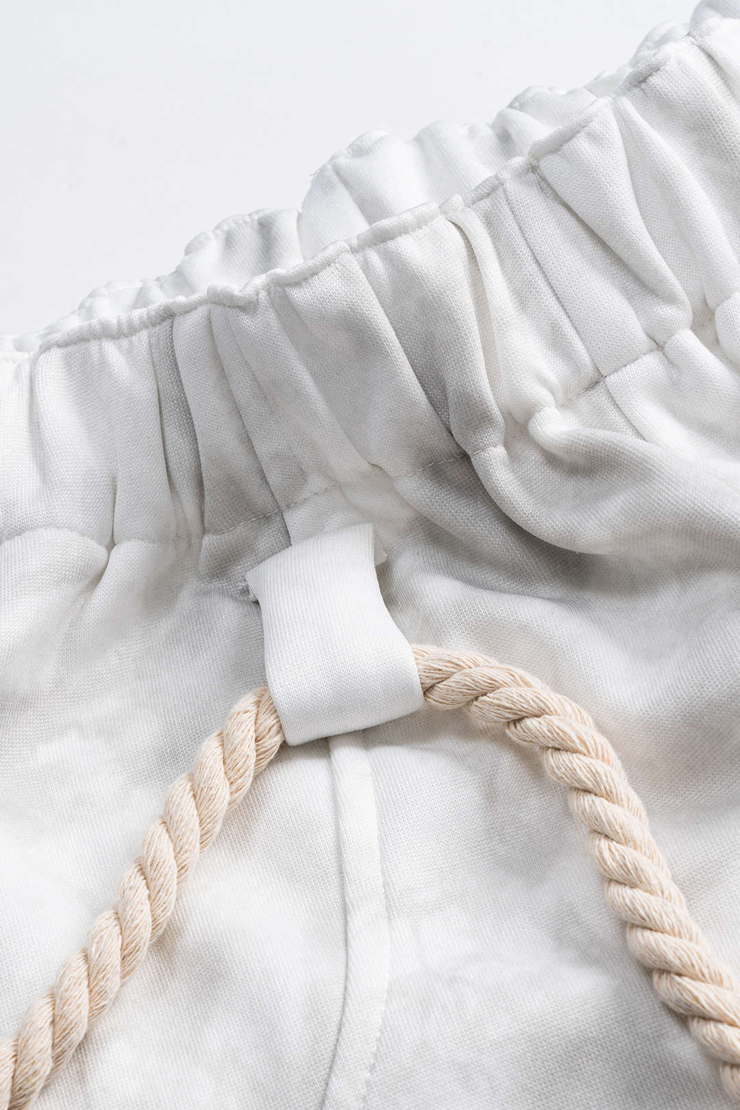 Mermer Tie Dye Baskılı Bağcıklı Geniş Paça Pantolonlar