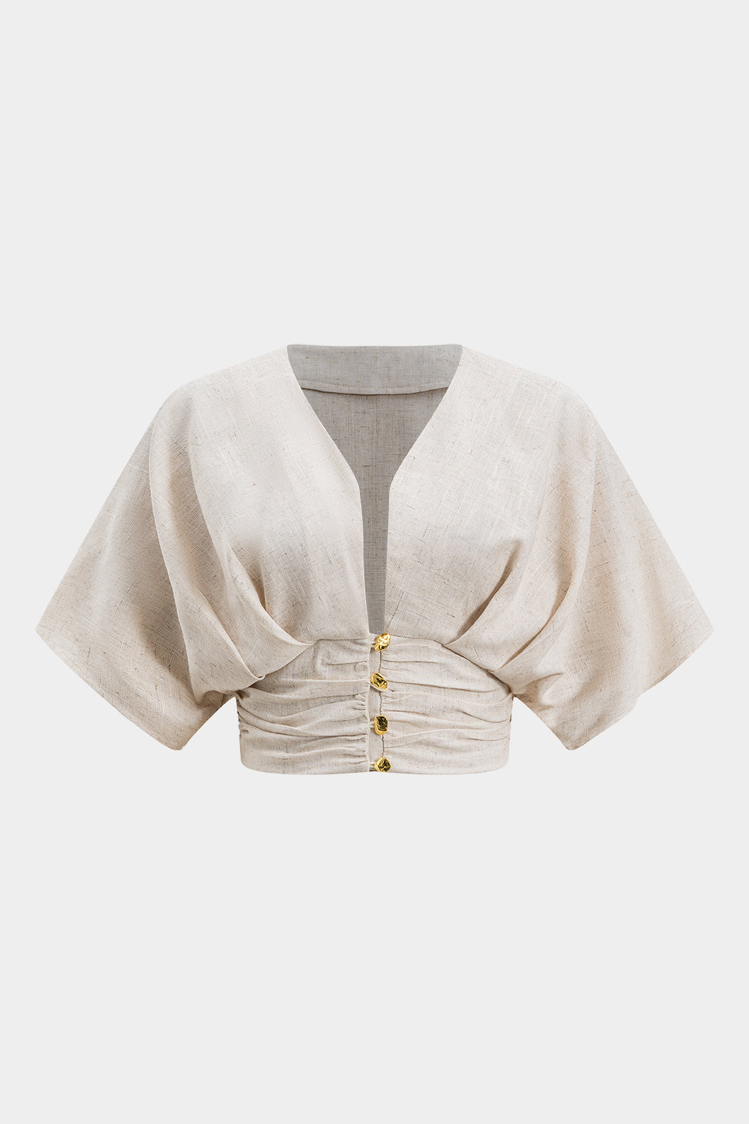 Keten Metalik Kısa Kollu Gömlek