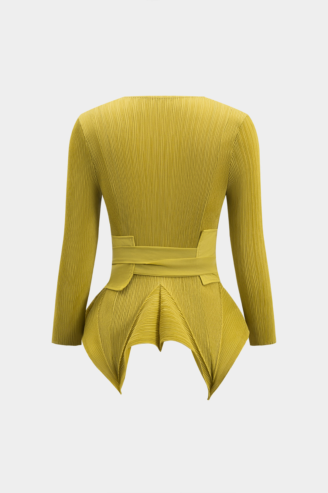 Bağcıklı Uzun Kol Bluz ve Piliseli Etek Seti