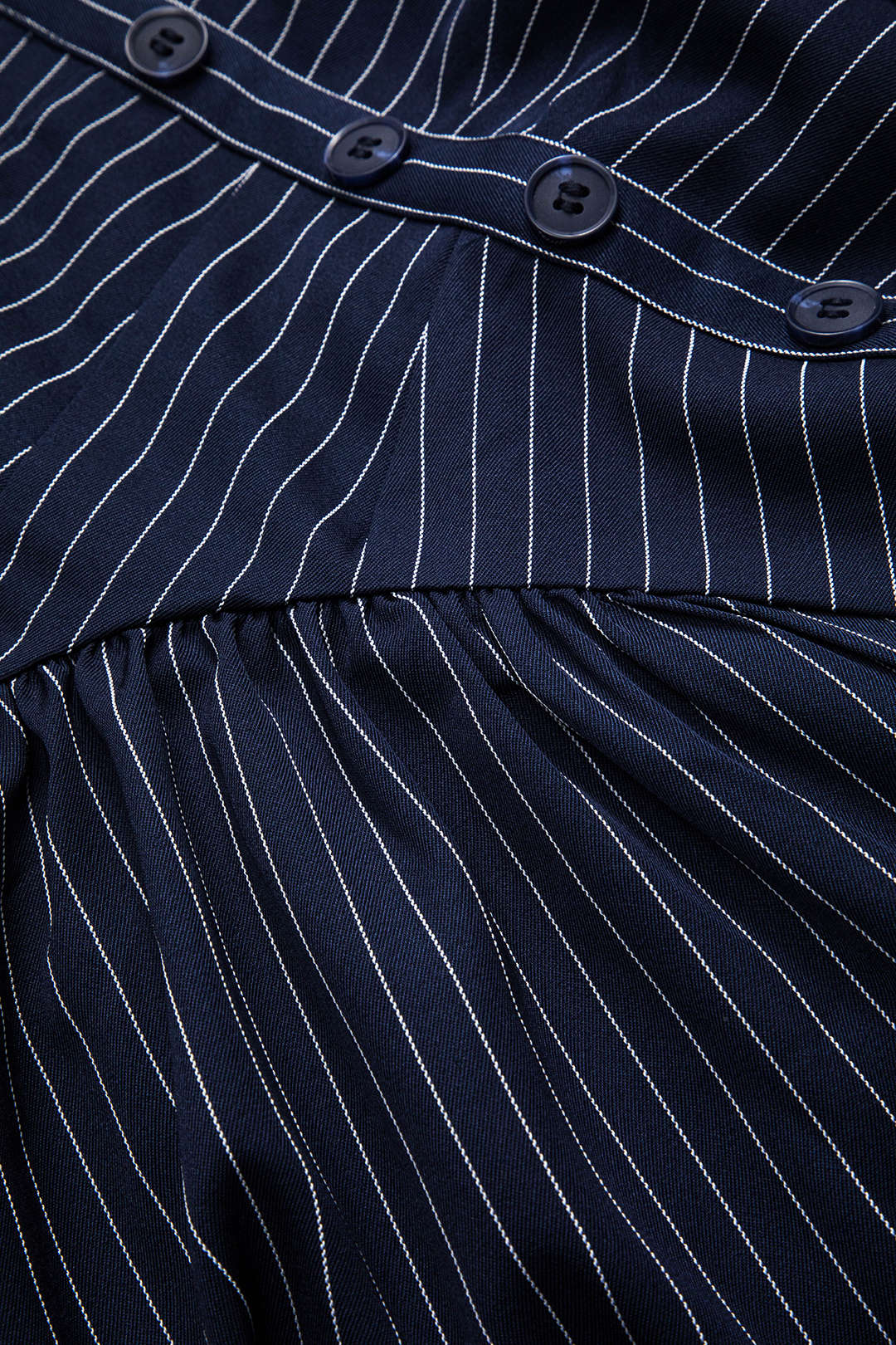 Stripes Button Halter Neck Backless Mini Elbise