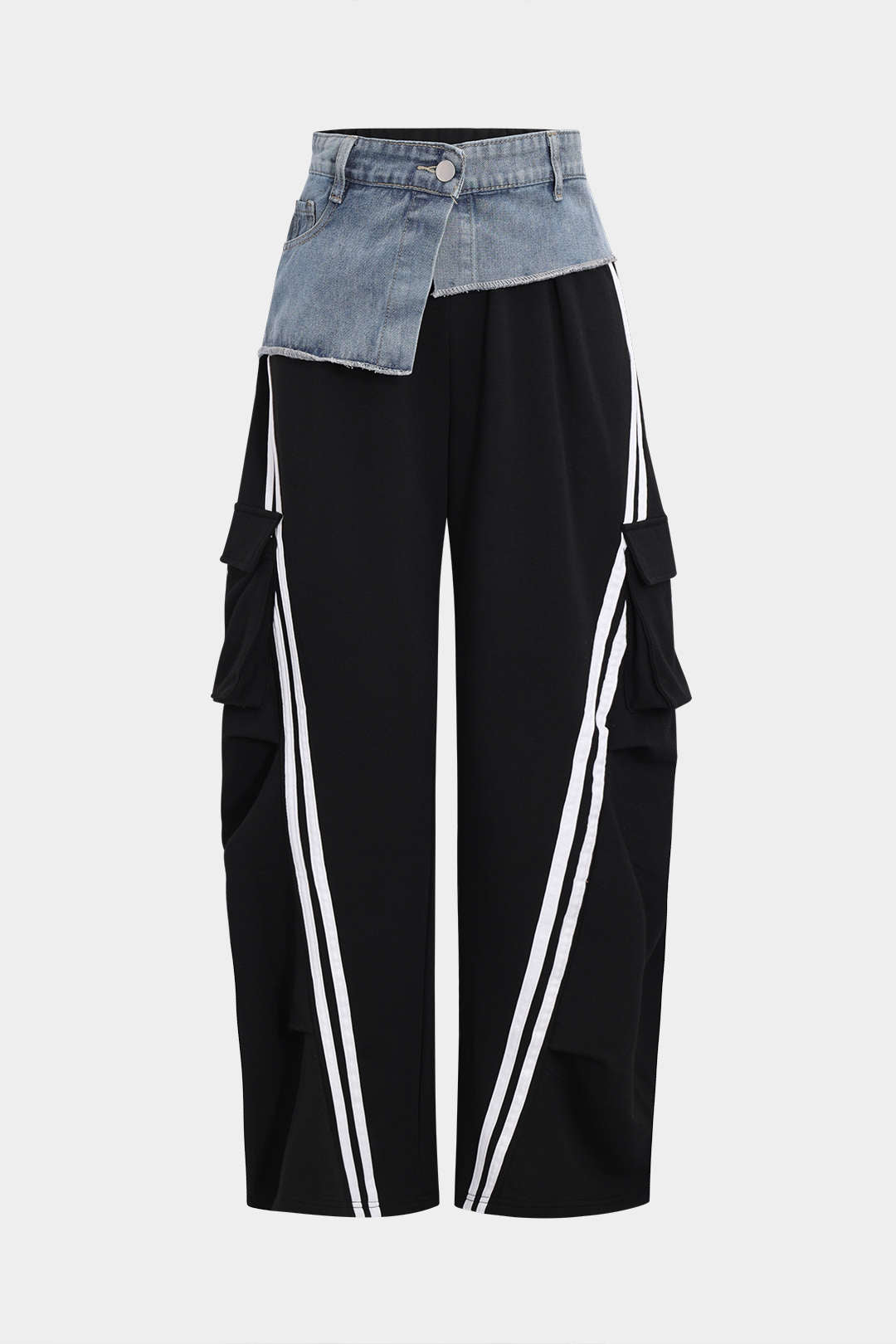 Denim Patchwork Cep Pantolonları