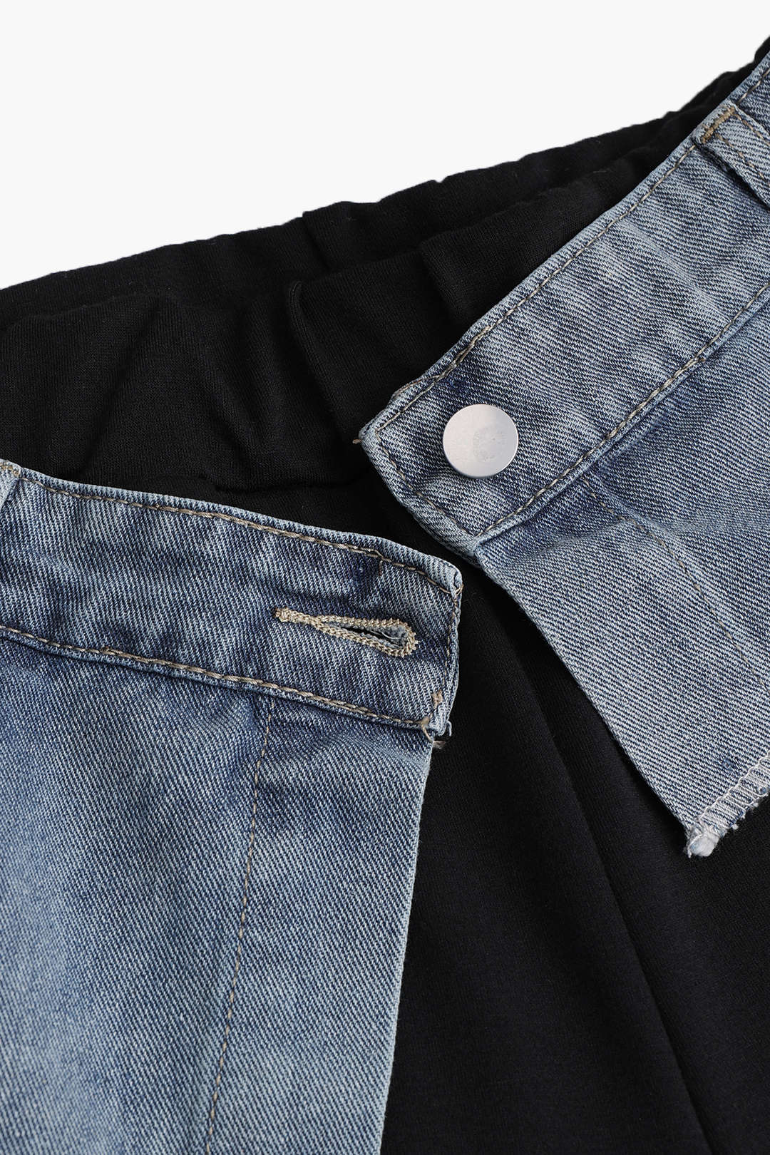 Denim Patchwork Cep Pantolonları