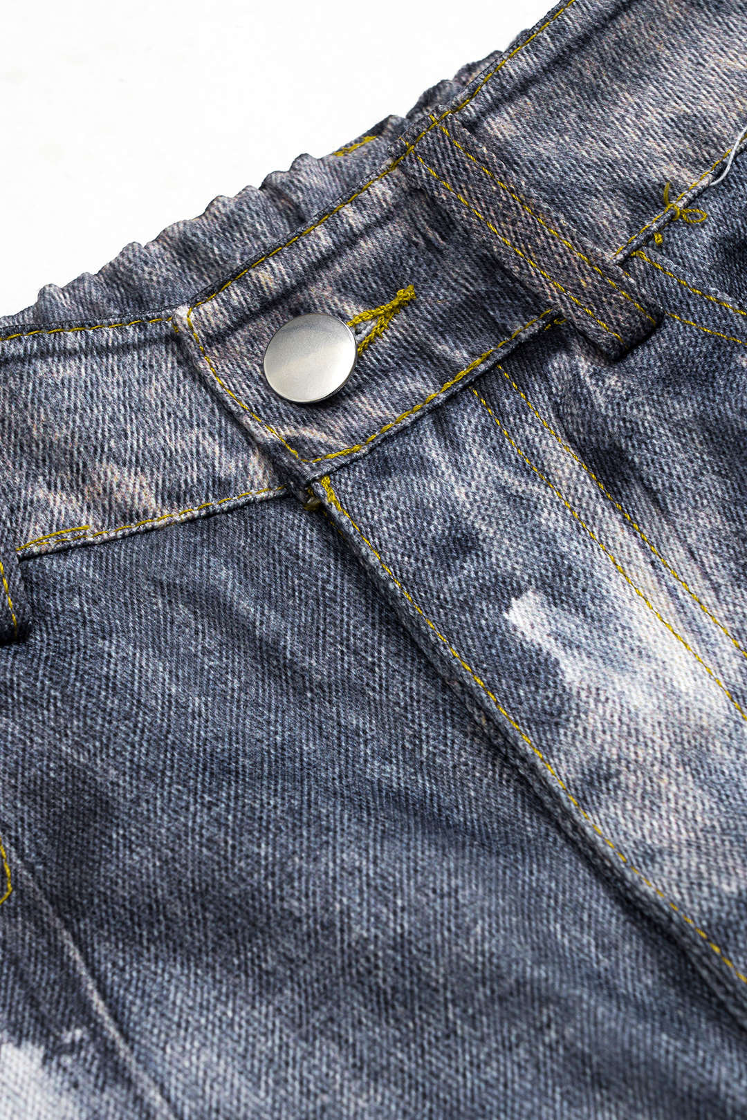 Soyut Baskılı Cep Detaylı Varil Pantolon