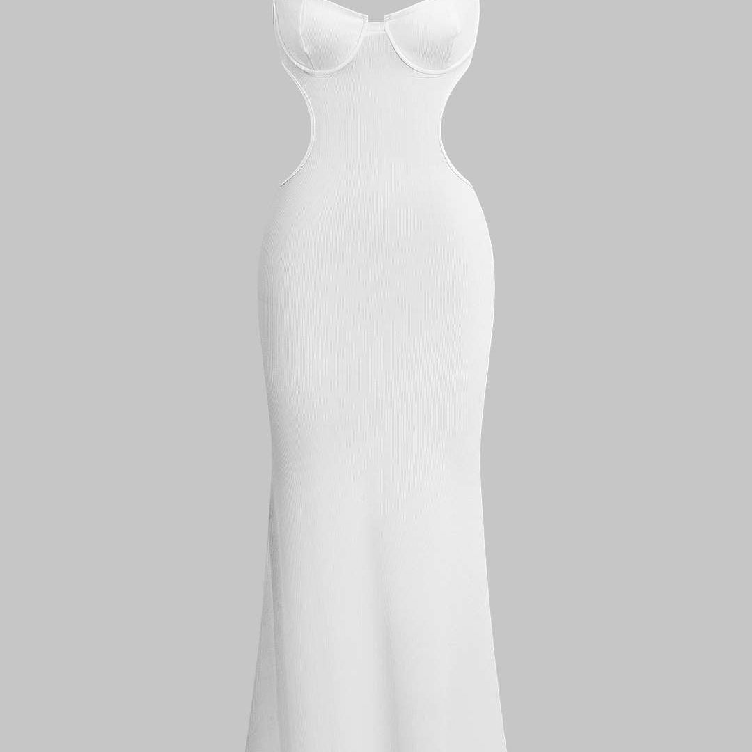 Kesik Sırtlı Bustiyer Kayık Elbise