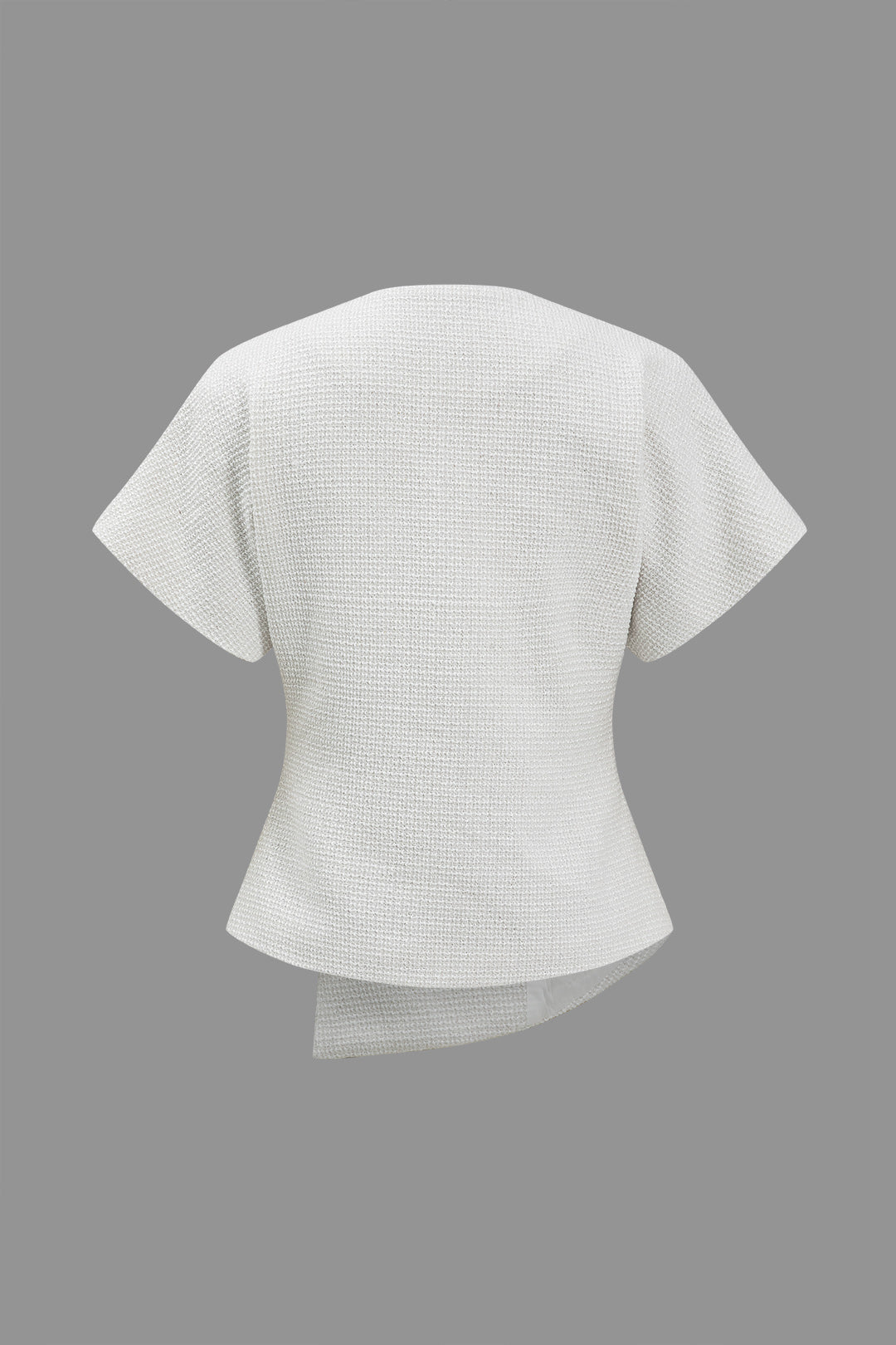 Düğmeli V Yaka Kısa Kollu Gömlek