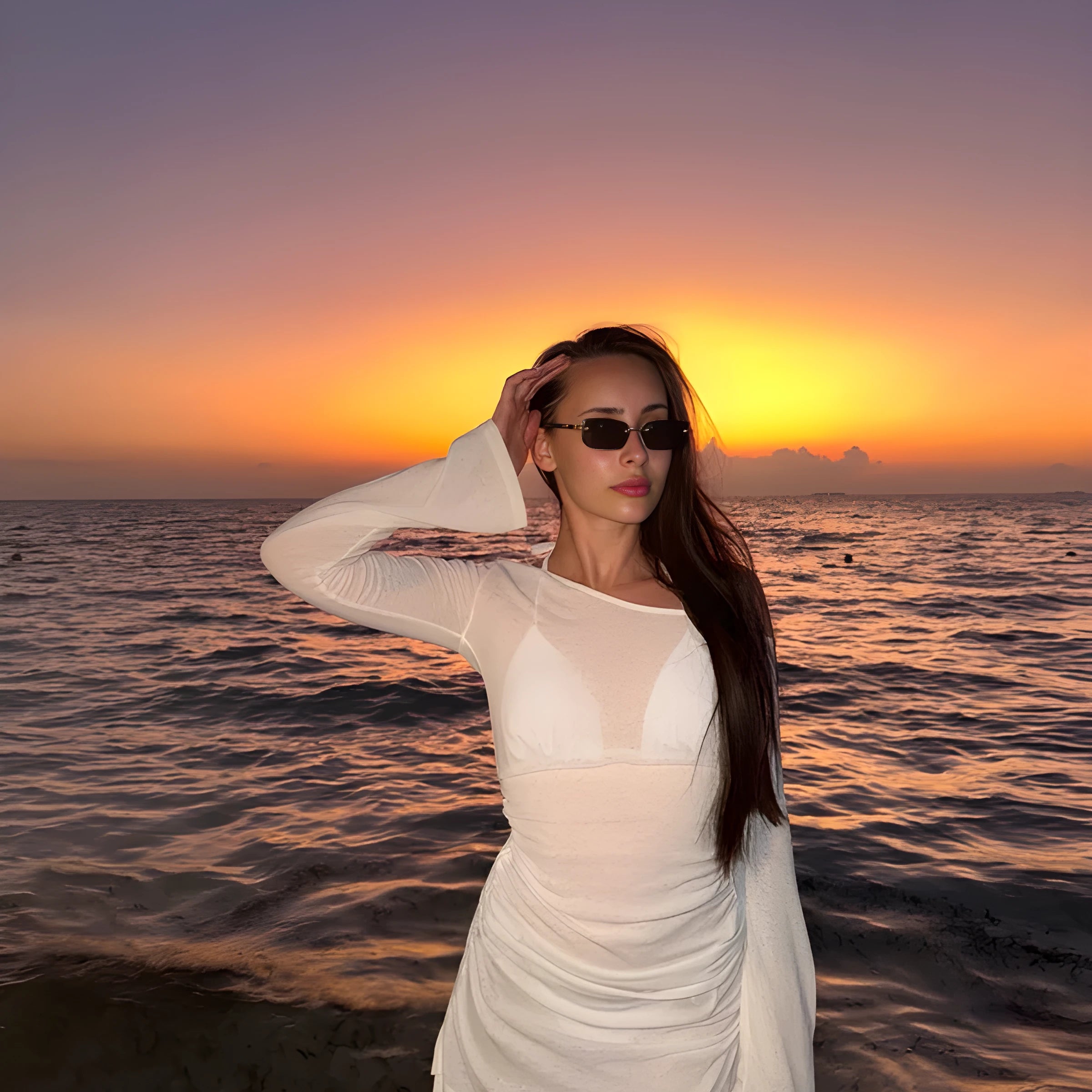 Olyssa White Mirage Elbise