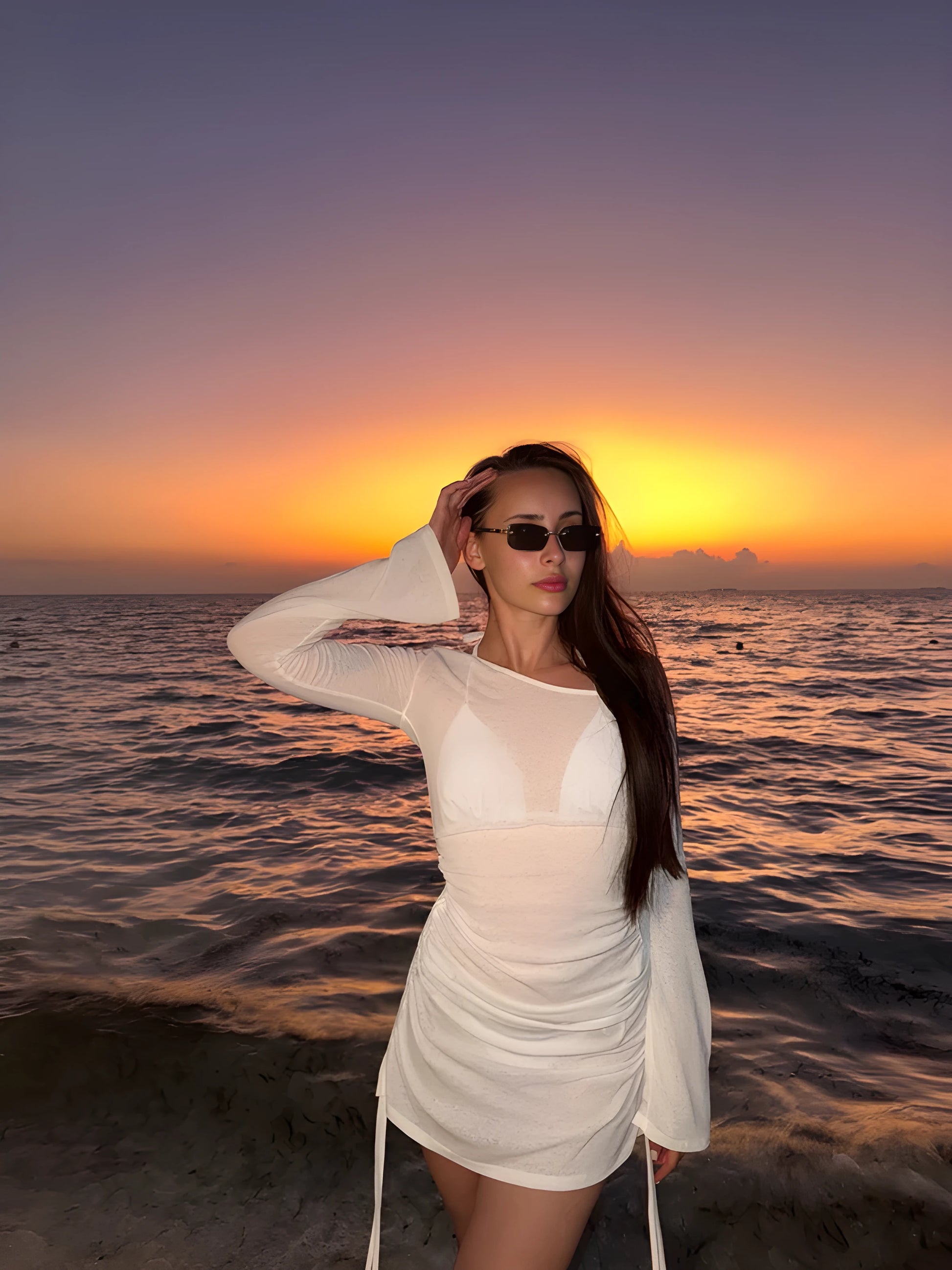 Olyssa White Mirage Elbise