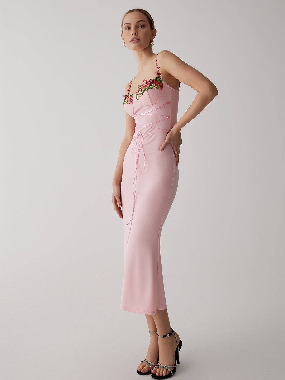 Olyssa İnce Bodycon Uzun Elbise