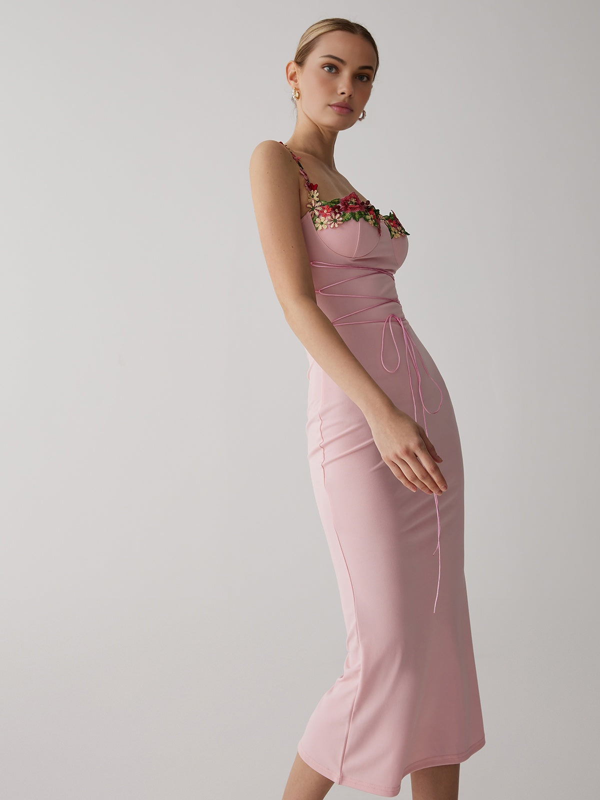 Olyssa İnce Bodycon Uzun Elbise