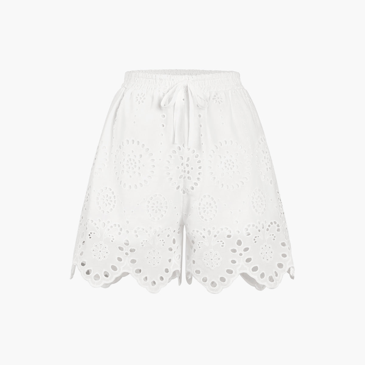 Yüksek Belli Kısa Pamuklu Şort