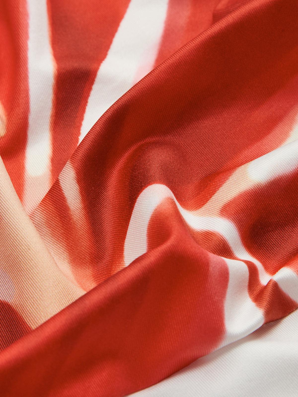 Olyssa Kırmızı Çiçek Desenli Askılı Beyaz Maxi Elbise