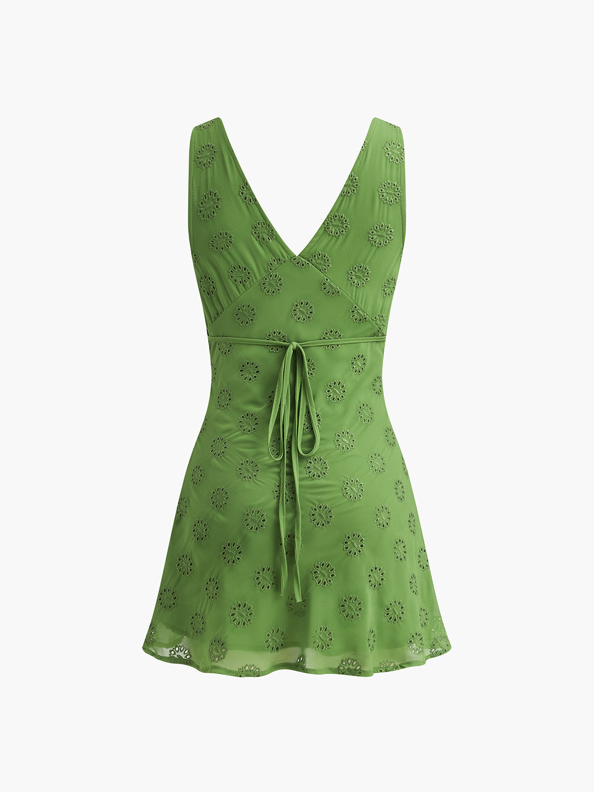 Olyssa Pamuk Karışımlı İpli V Yaka Elbise