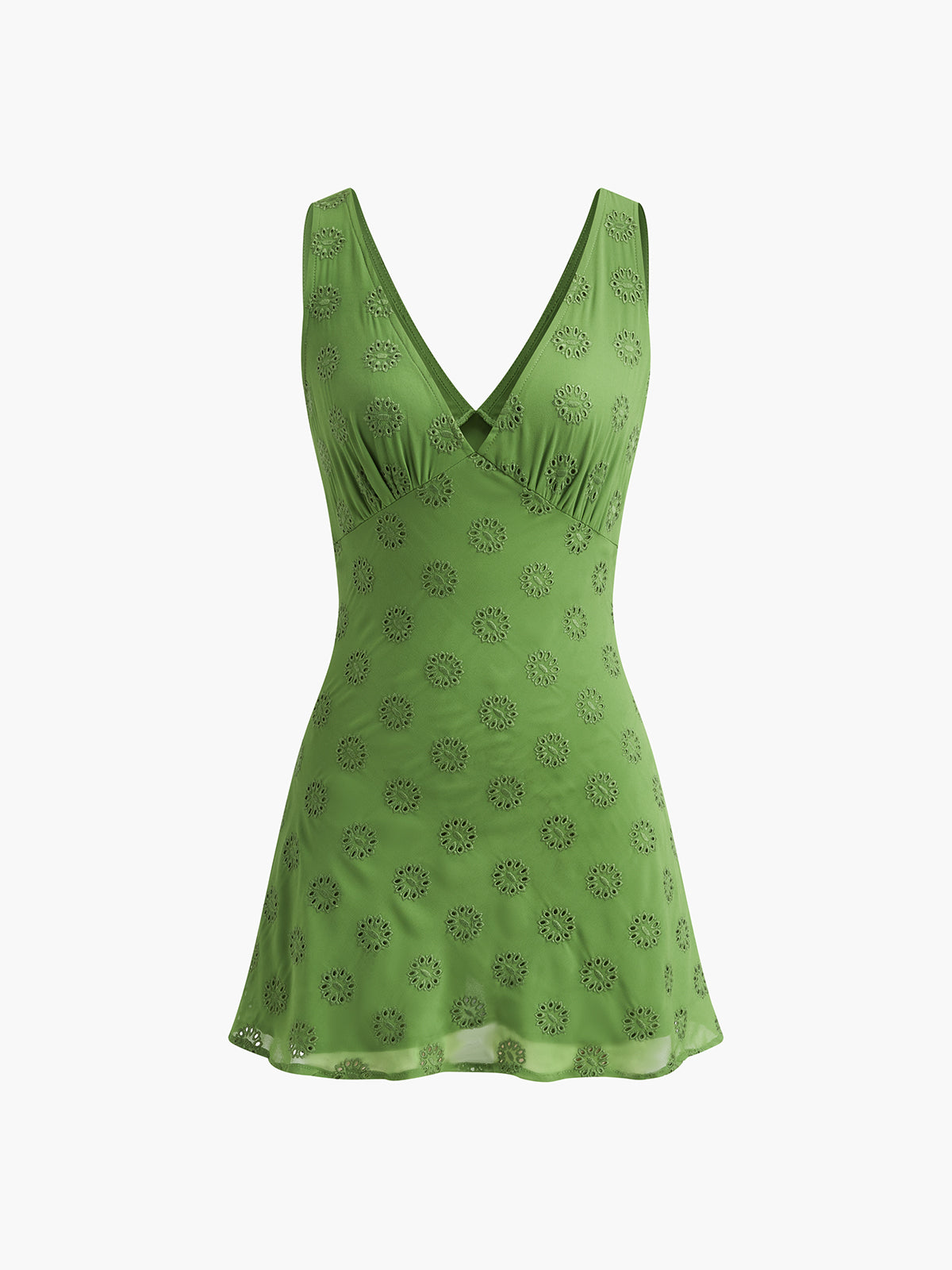 Olyssa Pamuk Karışımlı İpli V Yaka Elbise