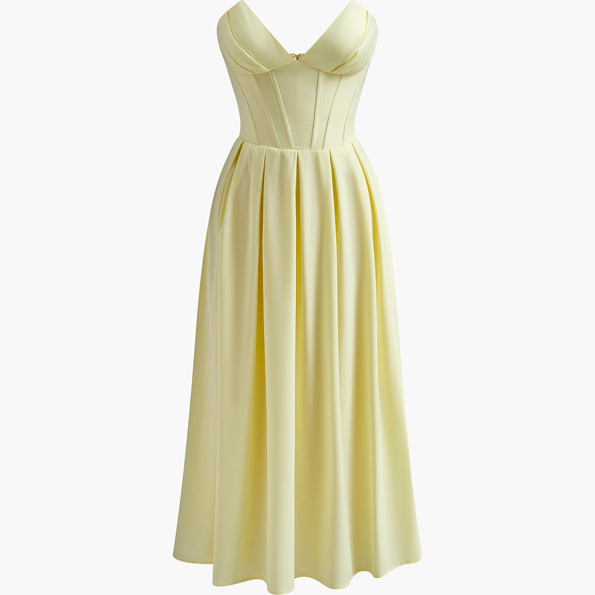 Pileli Biye Fermuarlı Tüp Elbise